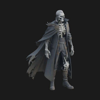 Hooded Skeleton Reaper Statue Design 20 3D Print Model