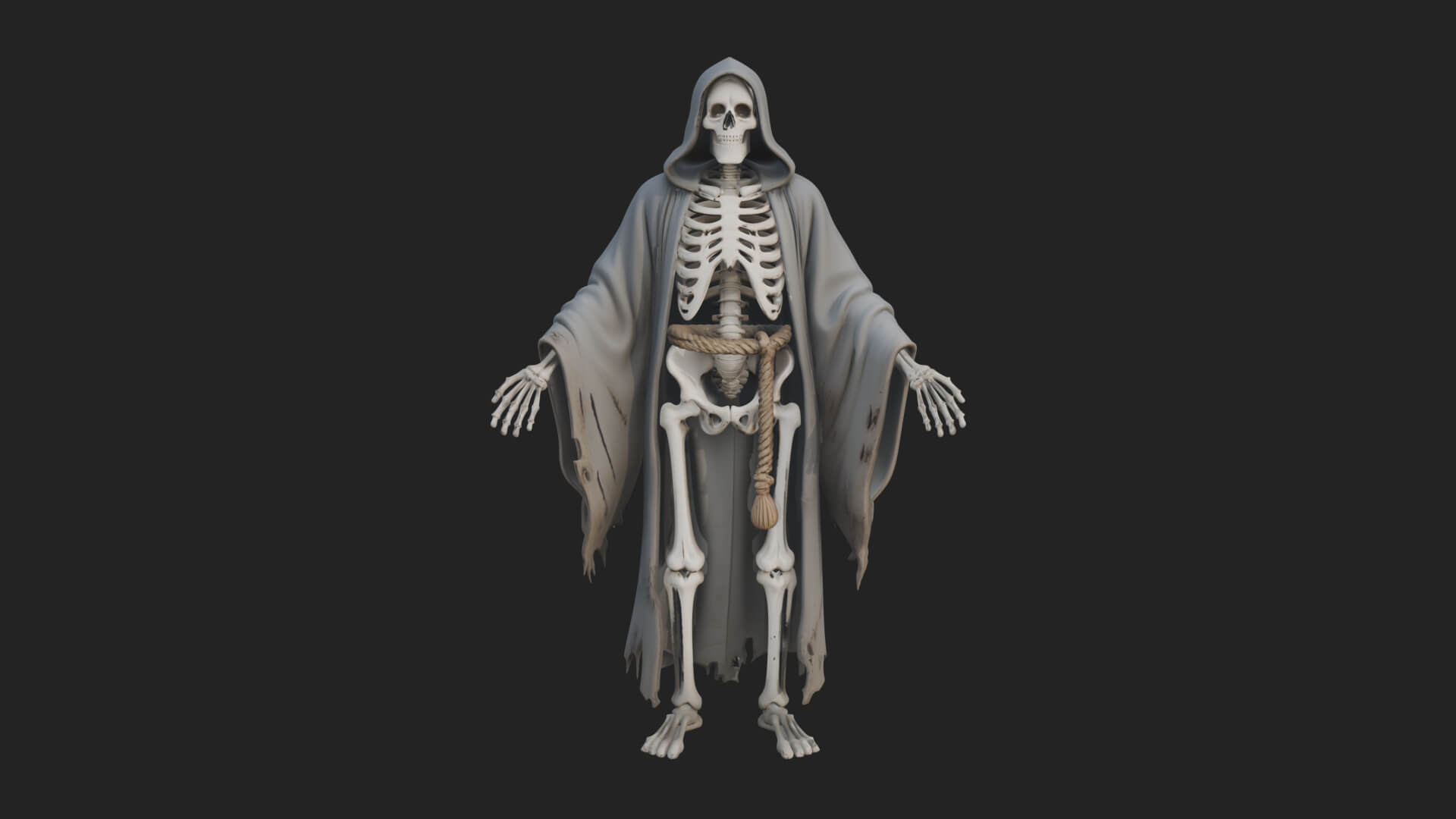 Hooded Skeleton Reaper Statue Design 21 3D Print Model 3D Model