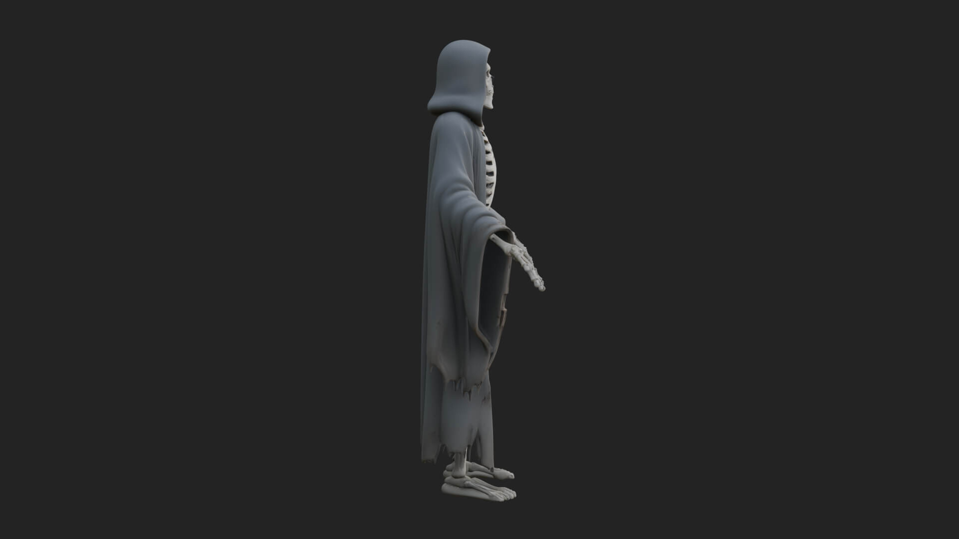 Hooded Skeleton Reaper Statue Design 21 3D Print Model 3D Model