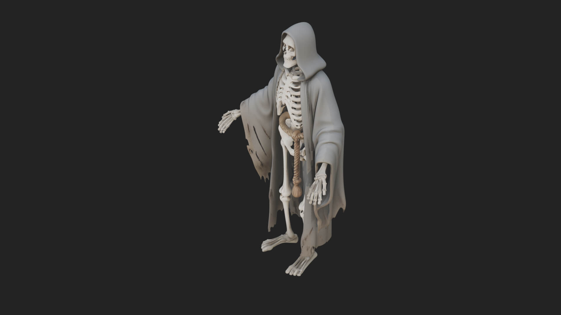 Hooded Skeleton Reaper Statue Design 21 3D Print Model 3D Model