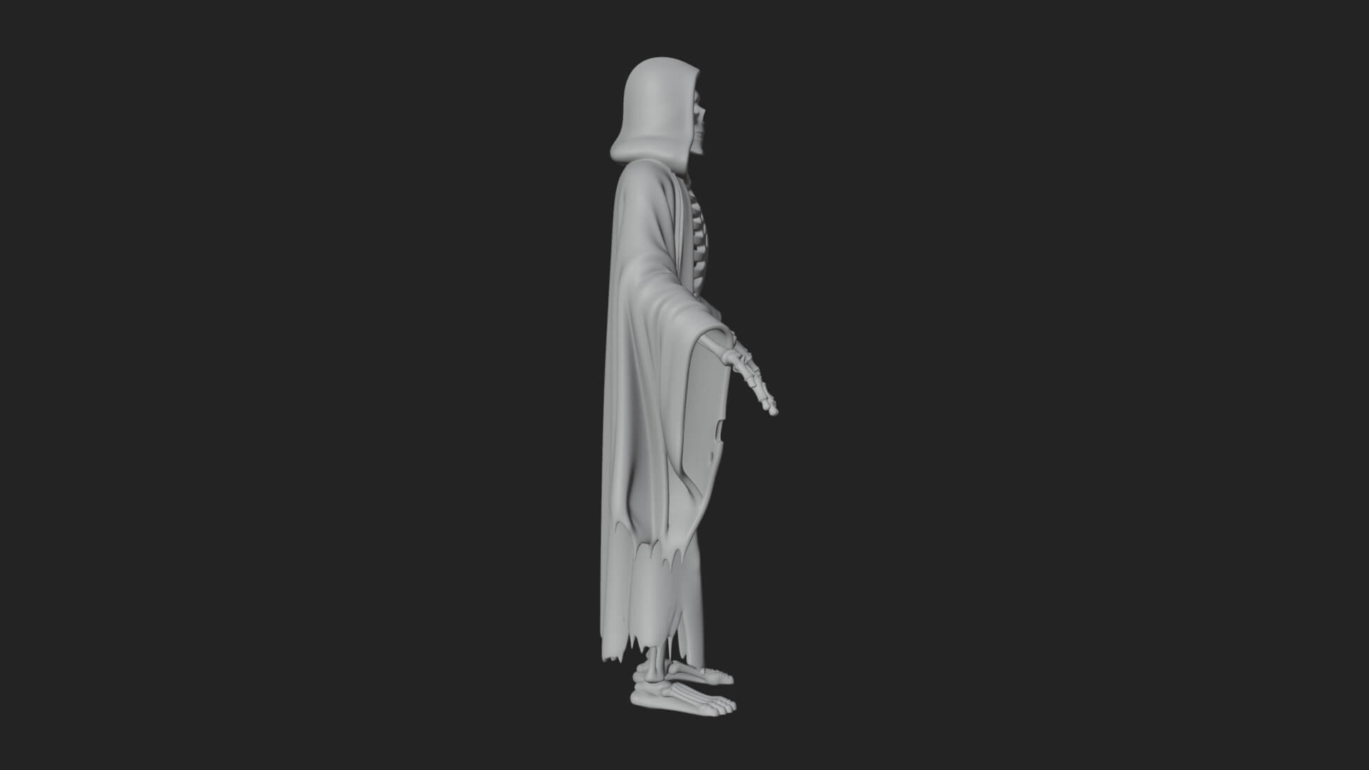 Hooded Skeleton Reaper Statue Design 21 3D Print Model 3D Model