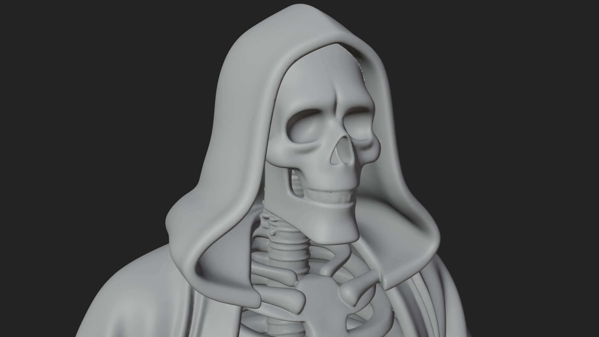 Hooded Skeleton Reaper Statue Design 21 3D Print Model 3D Model