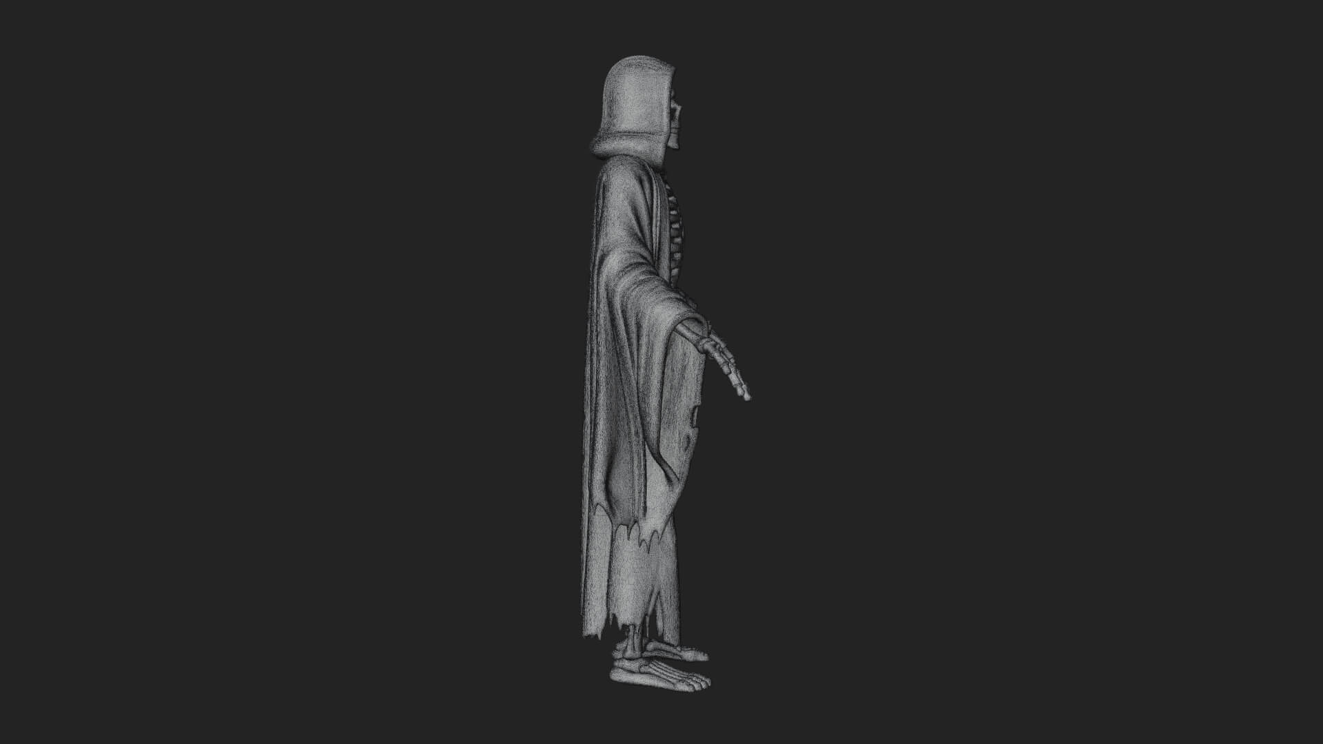 Hooded Skeleton Reaper Statue Design 21 3D Print Model 3D Model