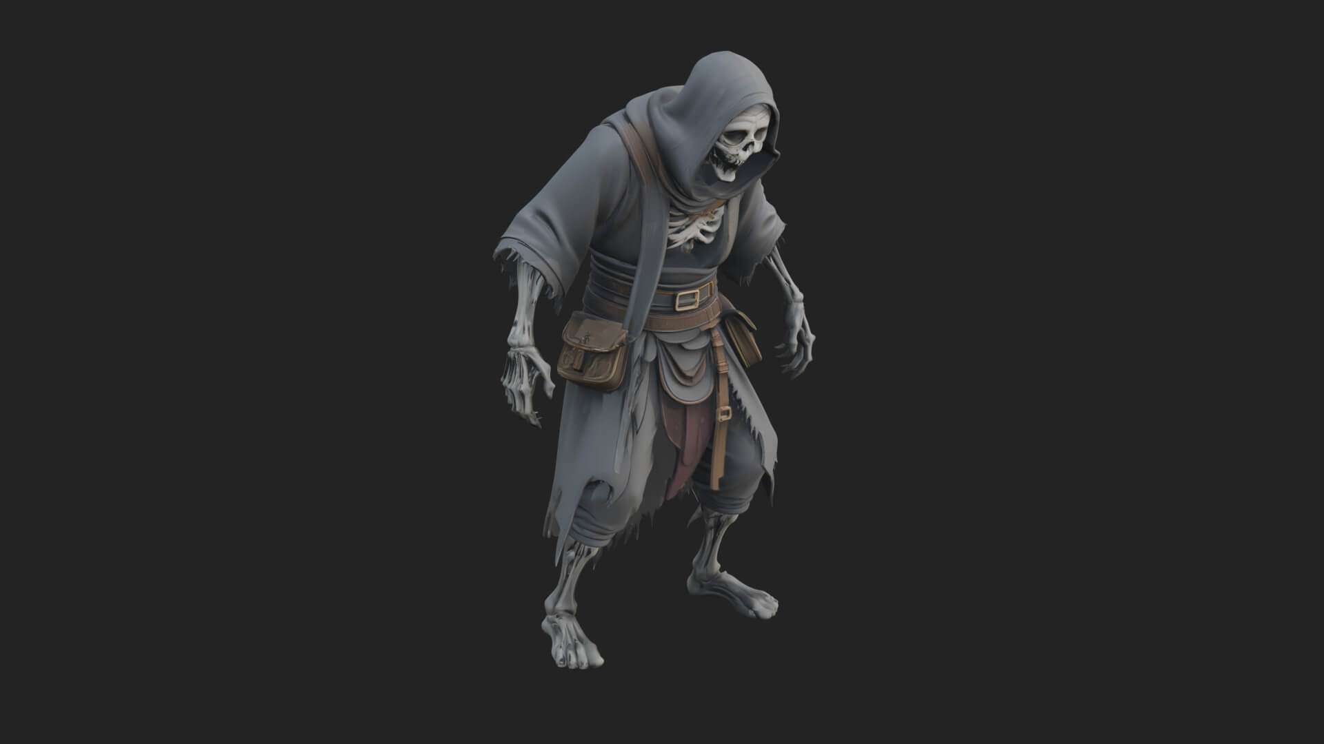 Hooded Skeleton Reaper Statue Design 22 3D Print Model 3D Model