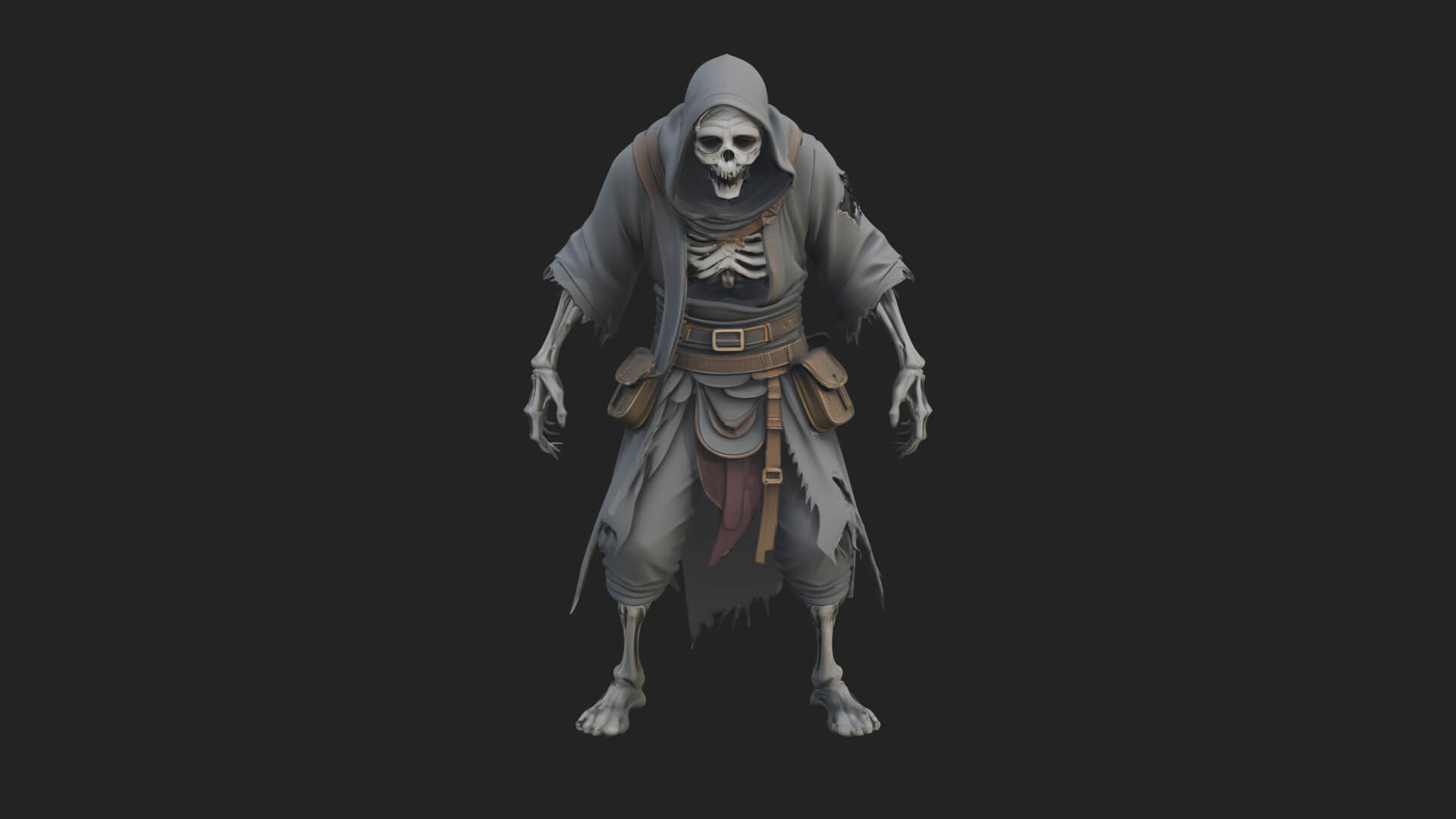 Hooded Skeleton Reaper Statue Design 22 3D Print Model 3D Model
