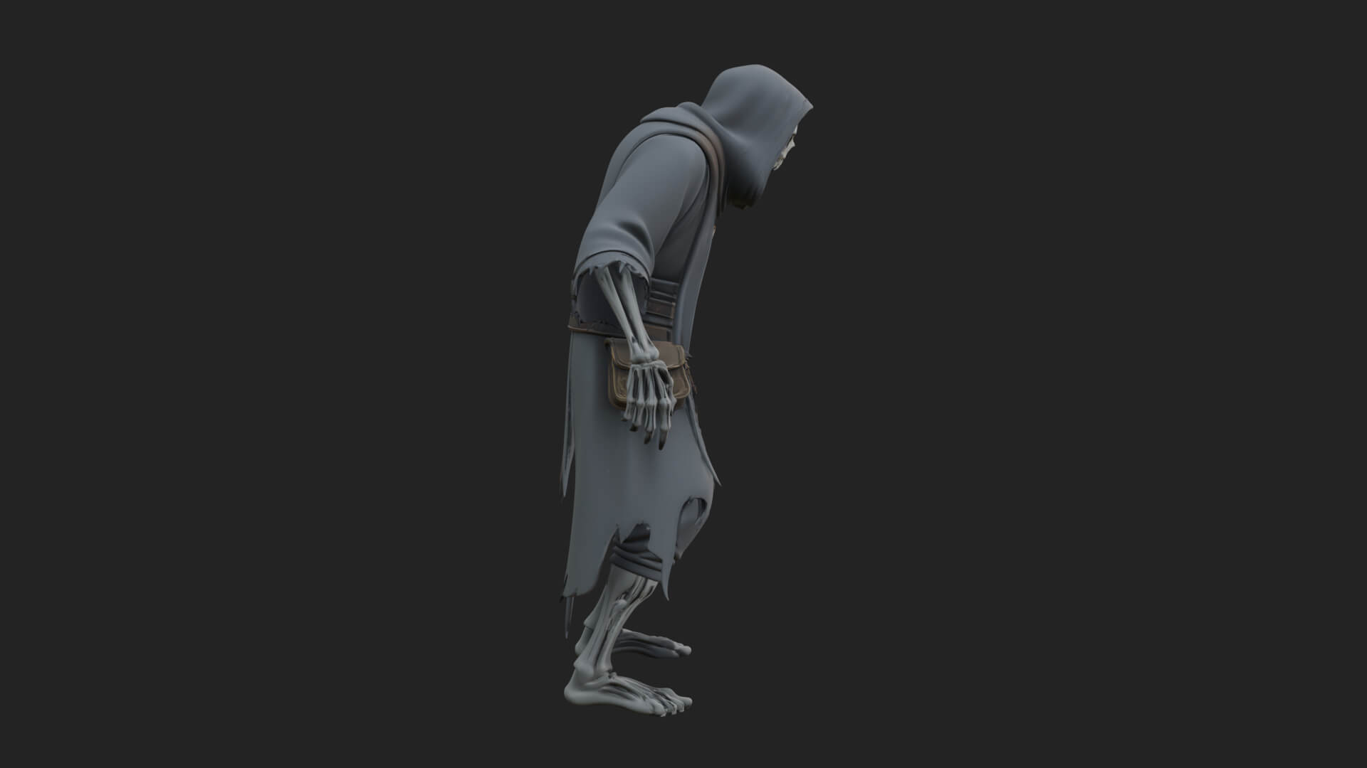 Hooded Skeleton Reaper Statue Design 22 3D Print Model 3D Model