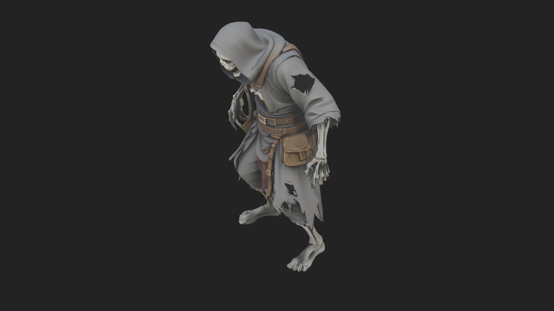 Hooded Skeleton Reaper Statue Design 22 3D Print Model 3D Model