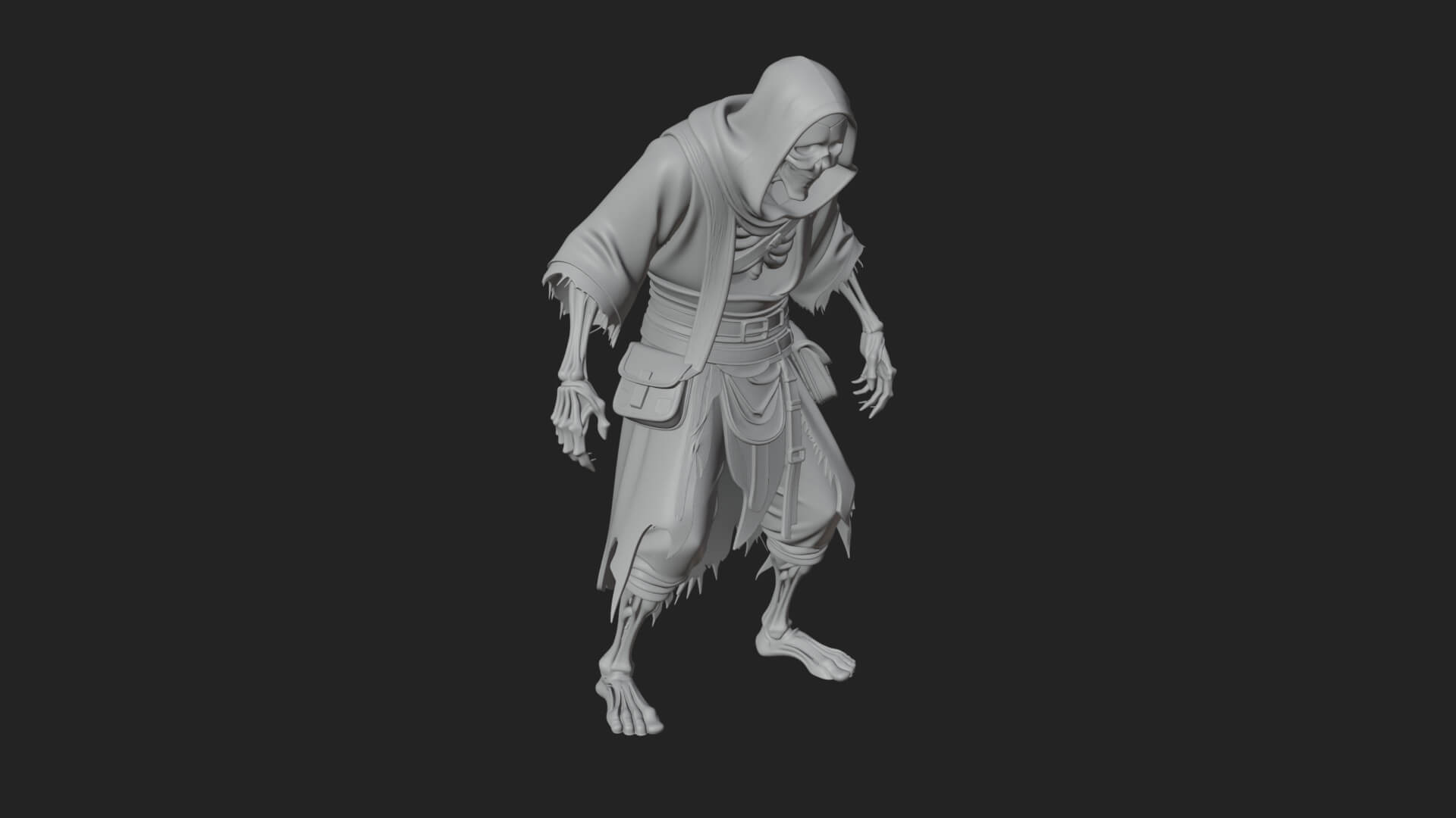 Hooded Skeleton Reaper Statue Design 22 3D Print Model 3D Model