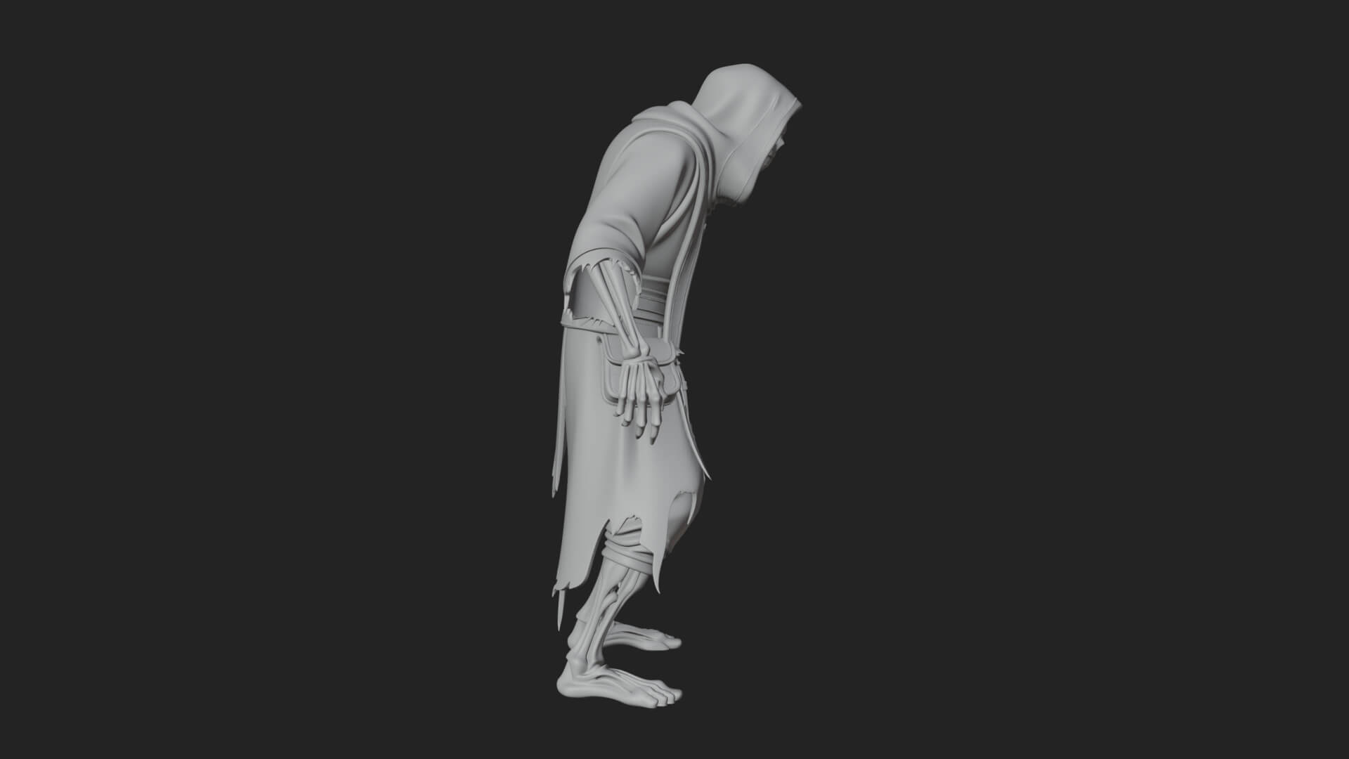 Hooded Skeleton Reaper Statue Design 22 3D Print Model 3D Model