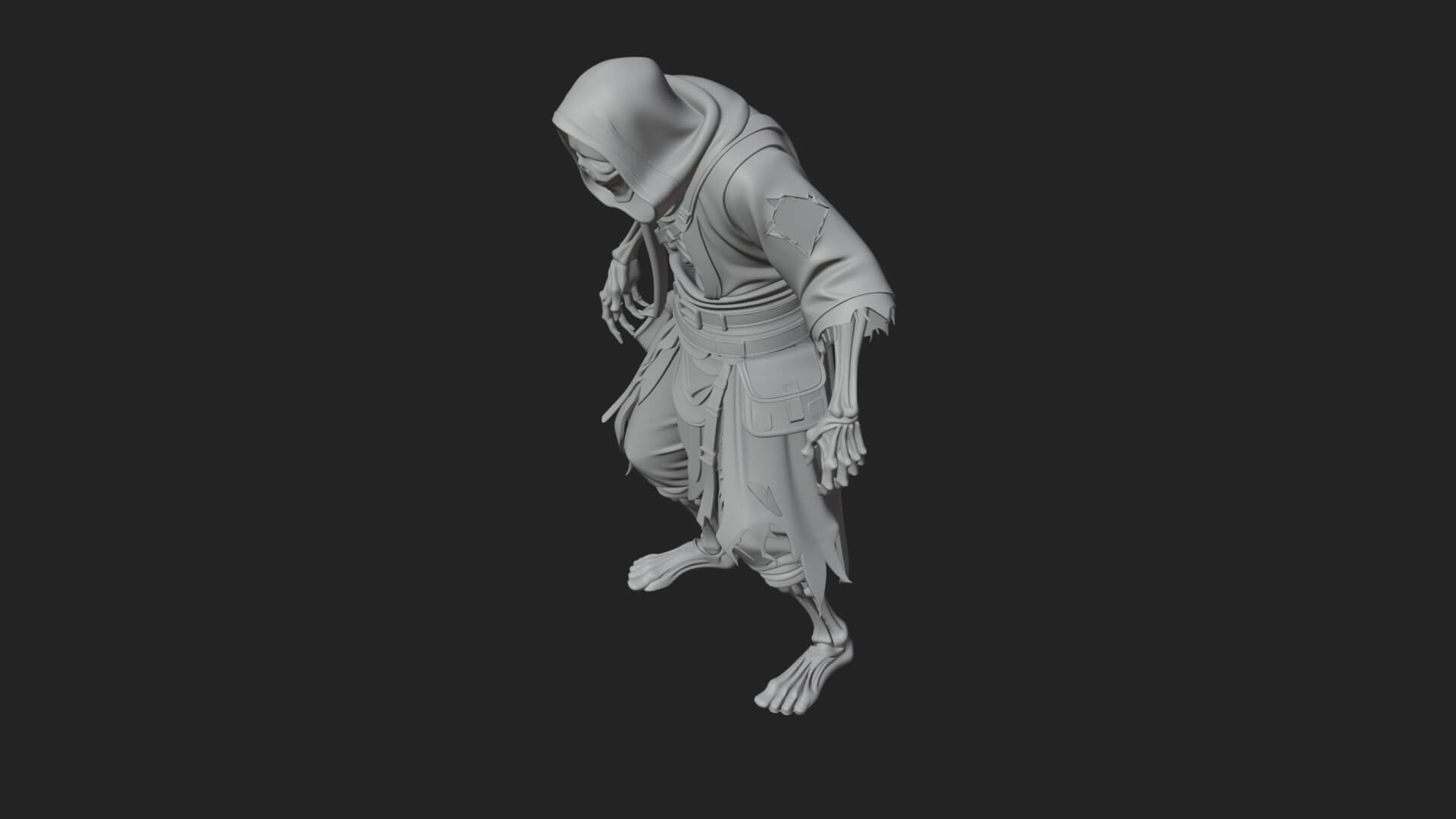 Hooded Skeleton Reaper Statue Design 22 3D Print Model 3D Model
