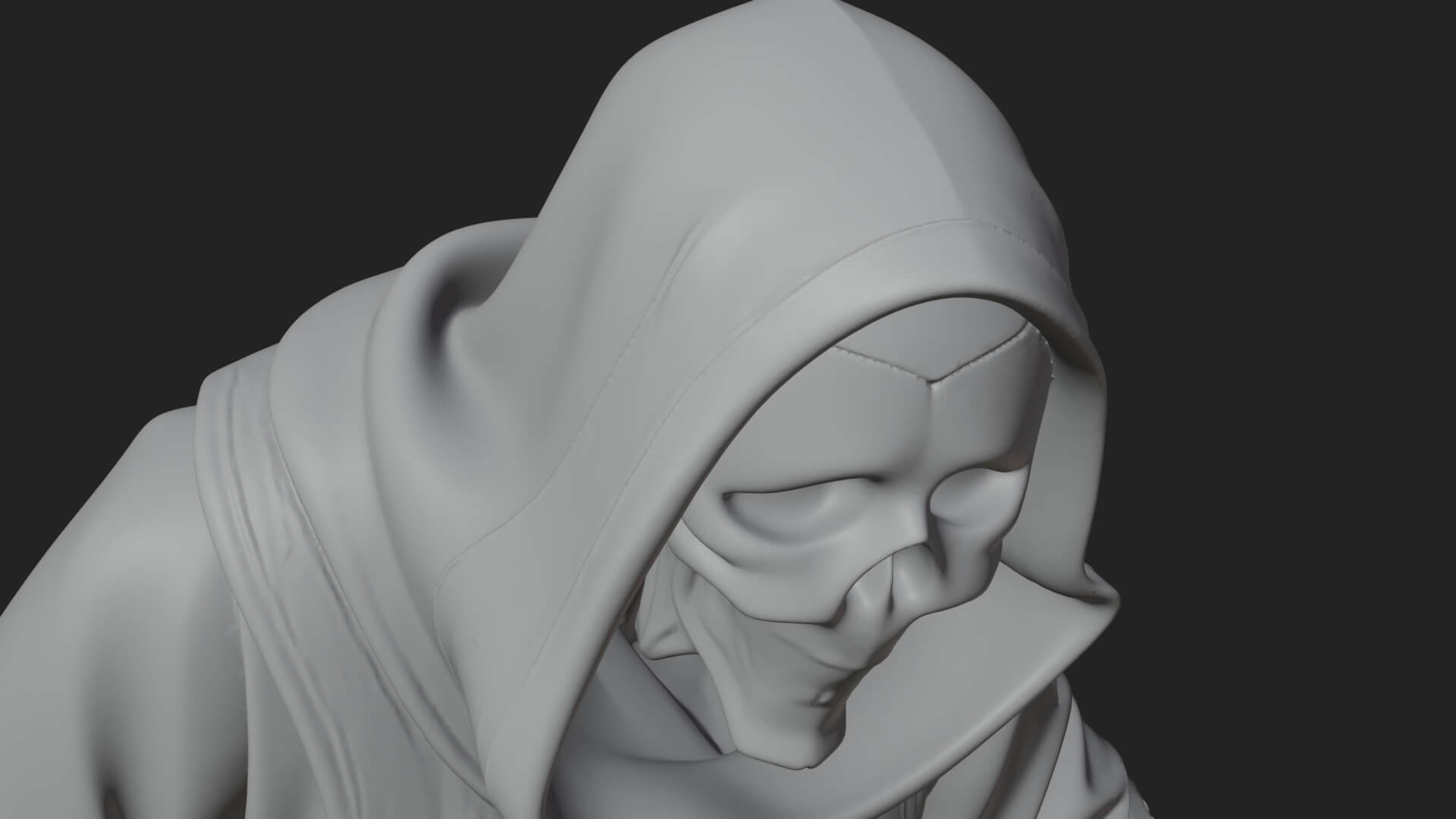Hooded Skeleton Reaper Statue Design 22 3D Print Model 3D Model