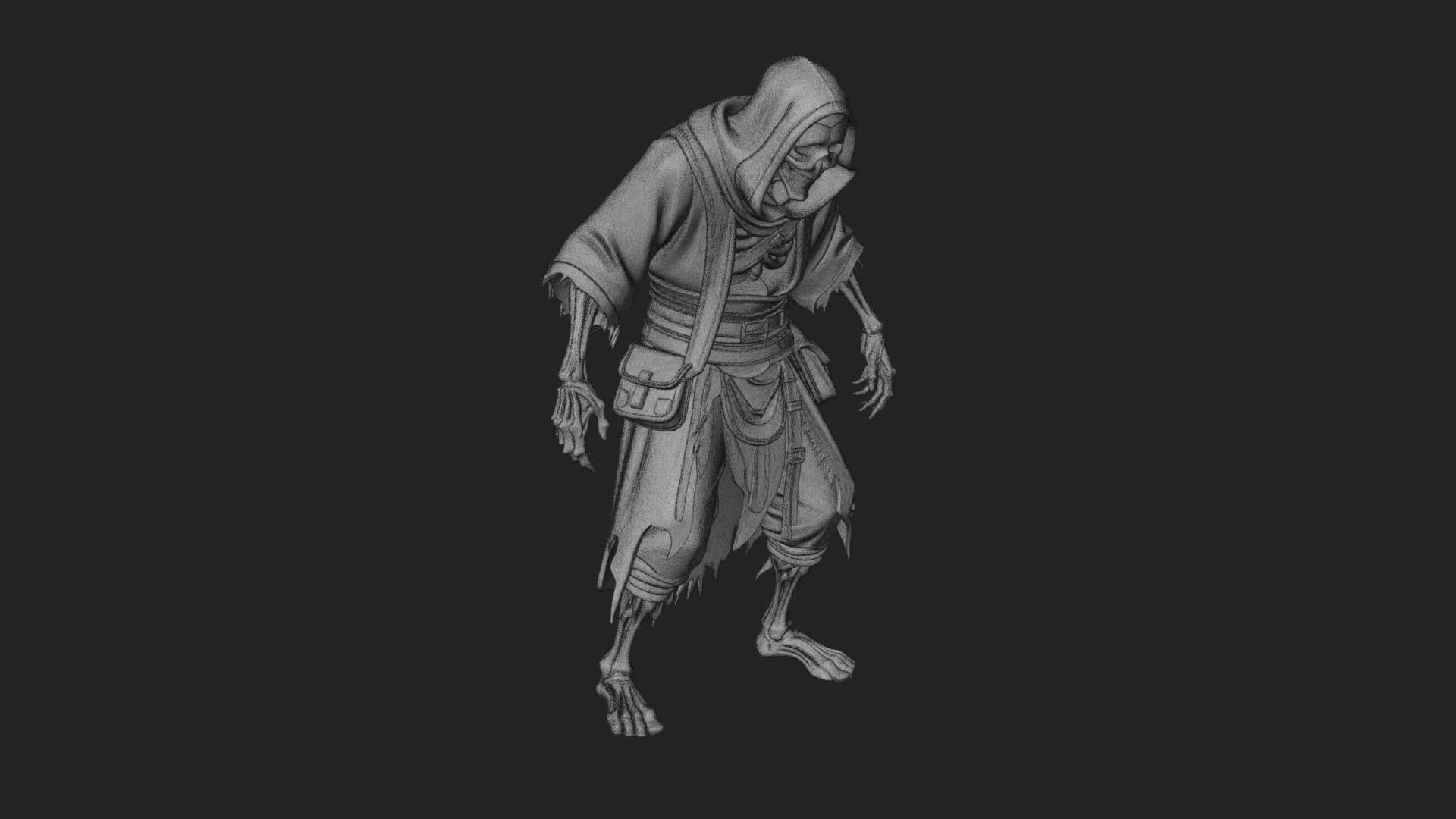 Hooded Skeleton Reaper Statue Design 22 3D Print Model 3D Model