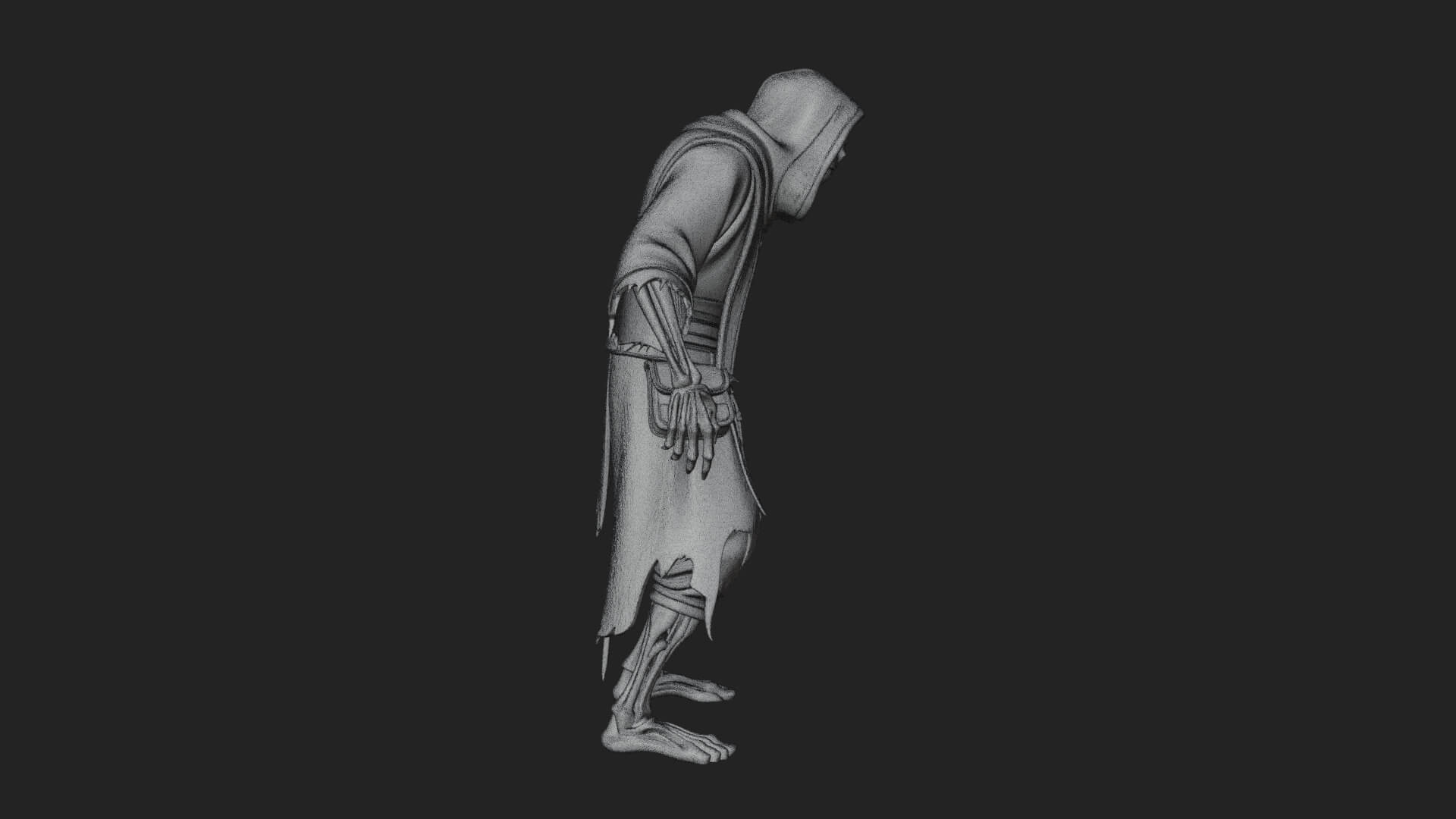 Hooded Skeleton Reaper Statue Design 22 3D Print Model 3D Model