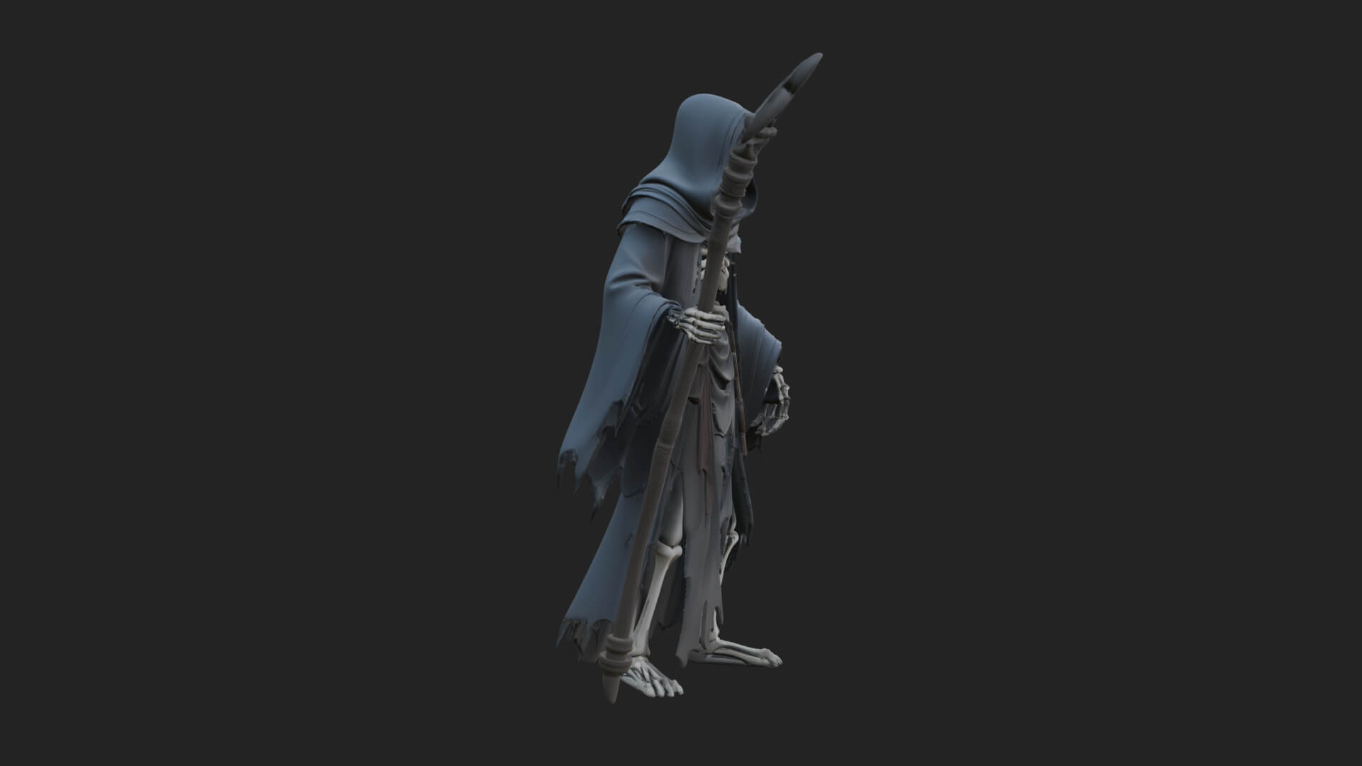 Hooded Skeleton Reaper Statue Design 23 3D Print Model 3D Model