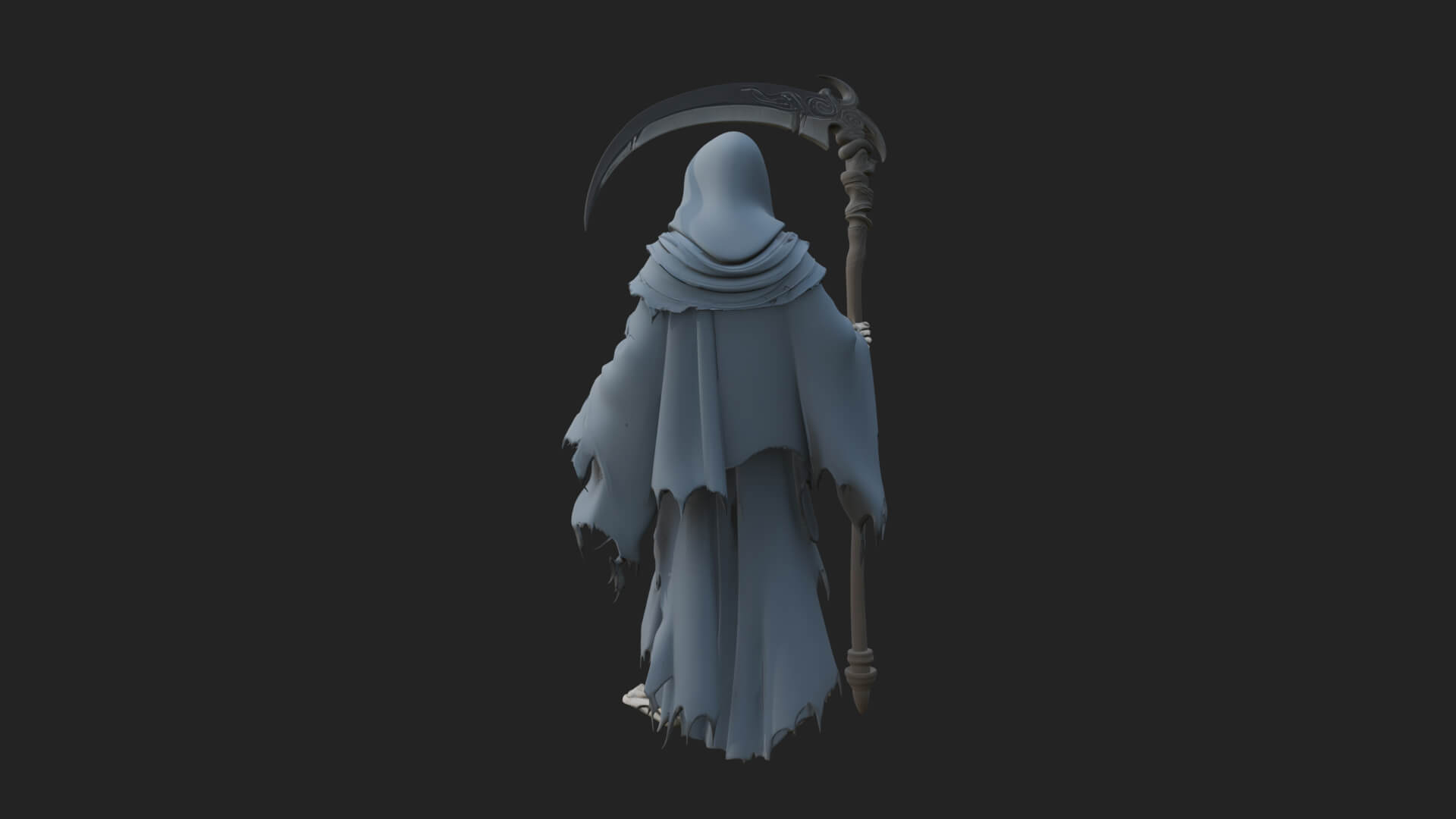 Hooded Skeleton Reaper Statue Design 23 3D Print Model 3D Model