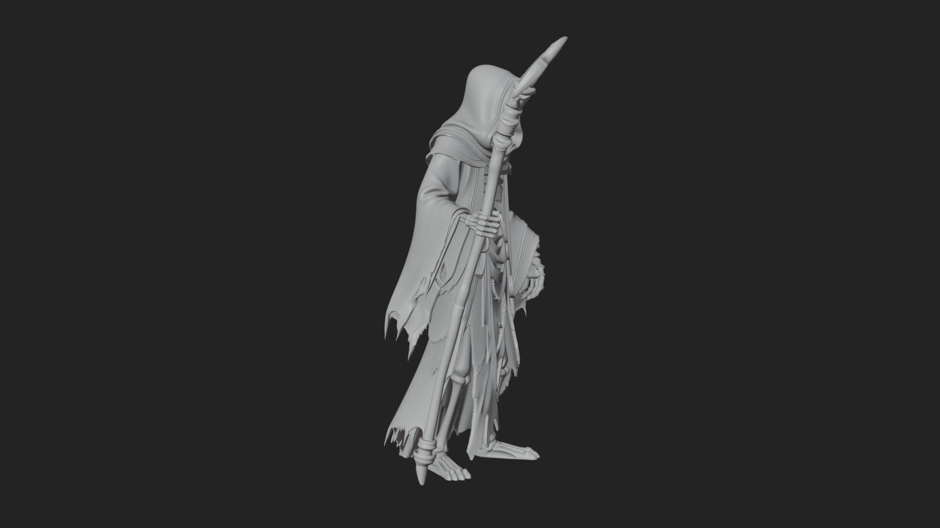 Hooded Skeleton Reaper Statue Design 23 3D Print Model 3D Model