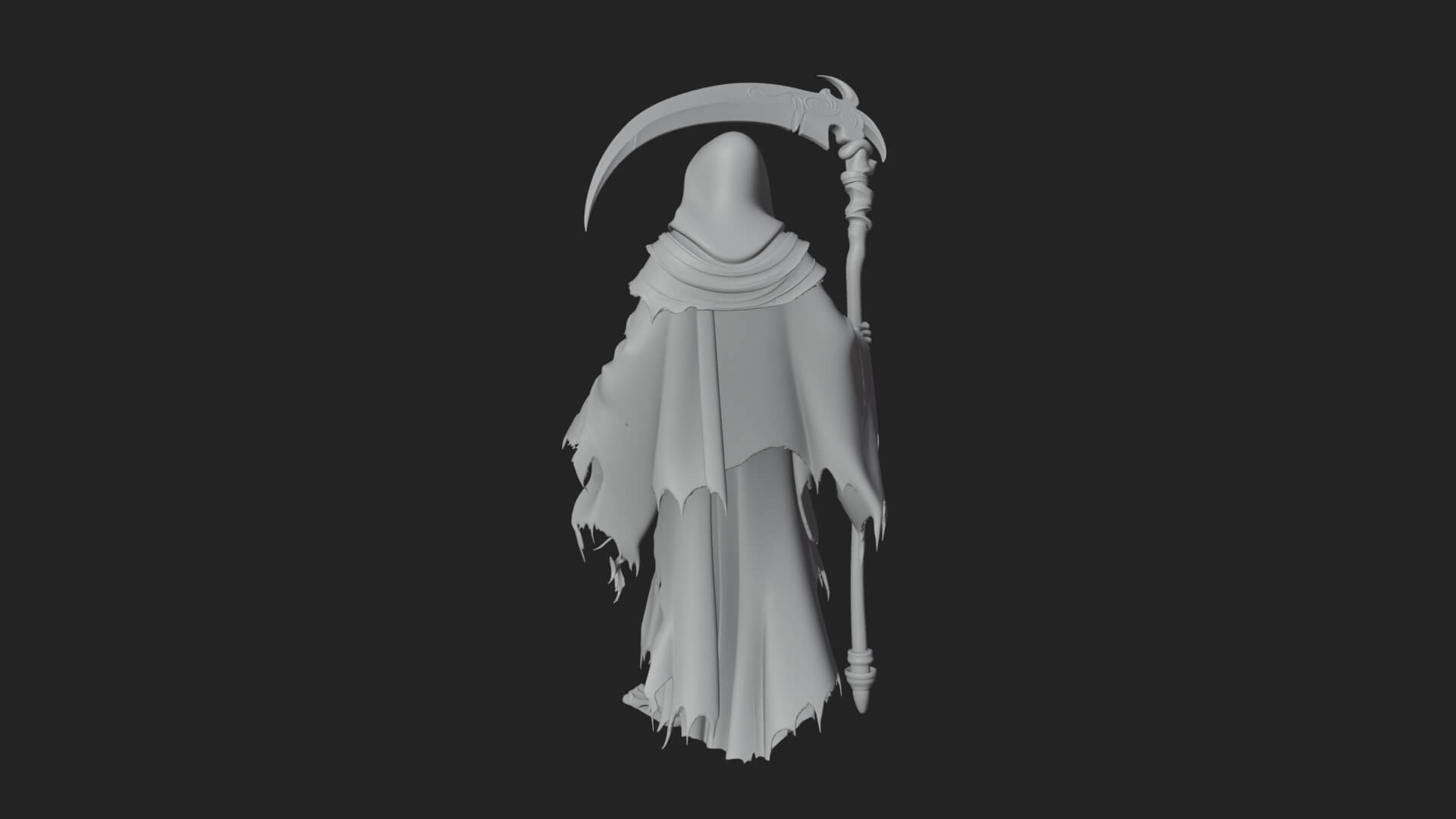 Hooded Skeleton Reaper Statue Design 23 3D Print Model 3D Model