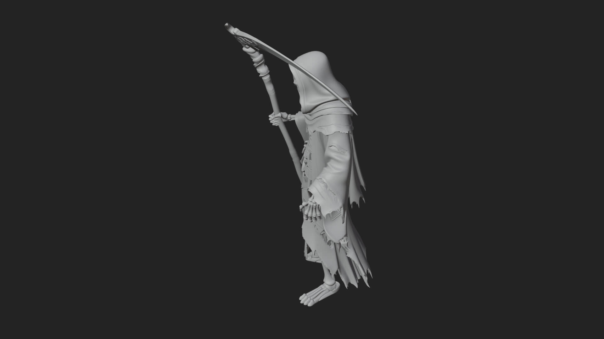 Hooded Skeleton Reaper Statue Design 23 3D Print Model 3D Model