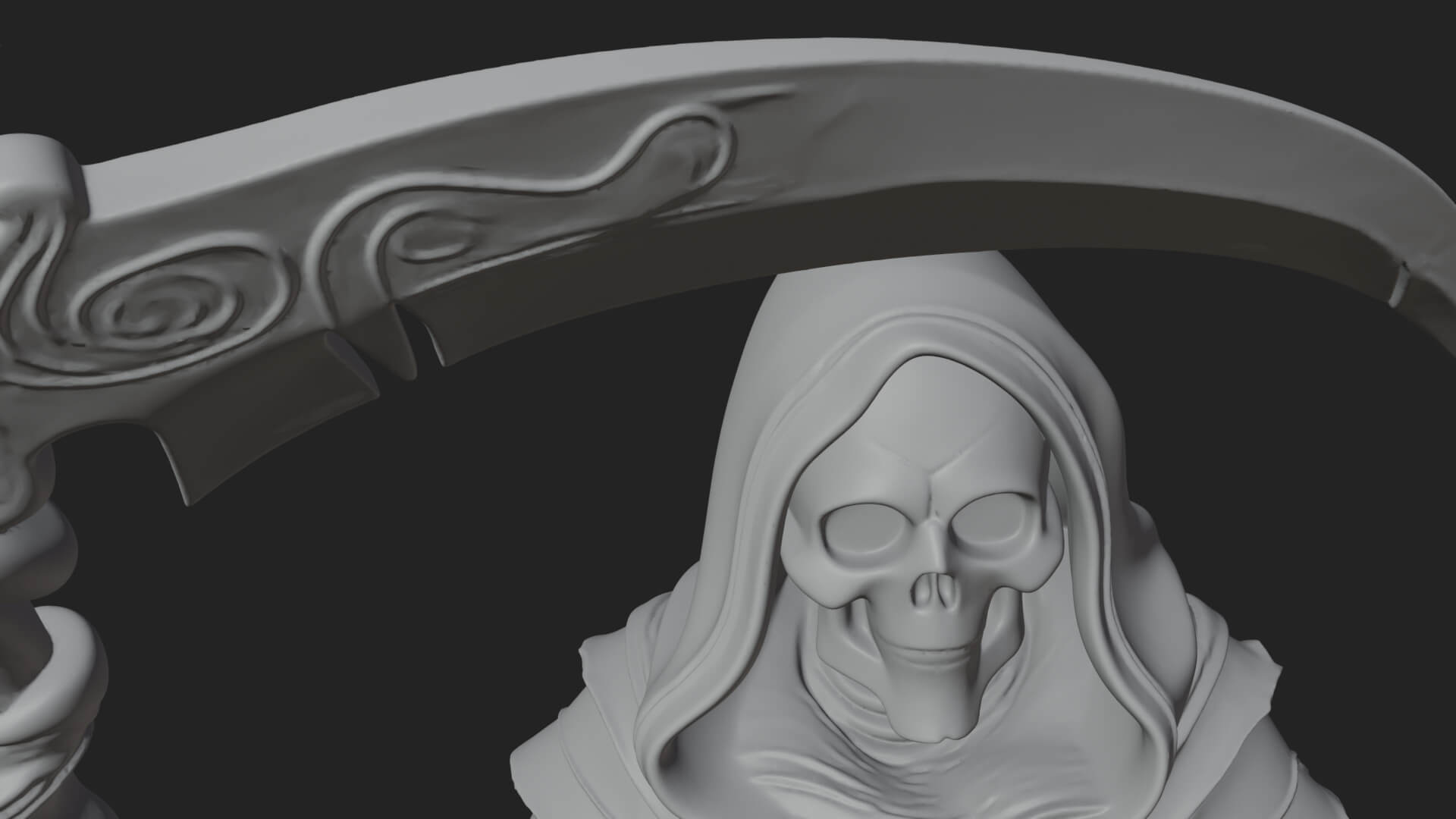 Hooded Skeleton Reaper Statue Design 23 3D Print Model 3D Model