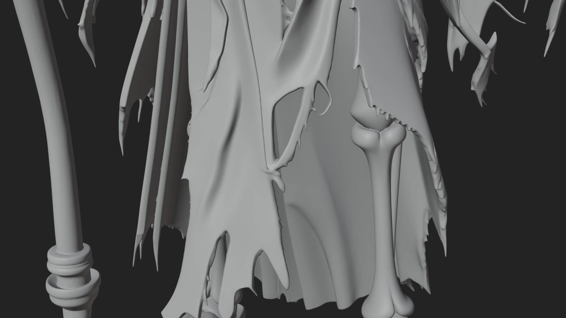 Hooded Skeleton Reaper Statue Design 23 3D Print Model 3D Model