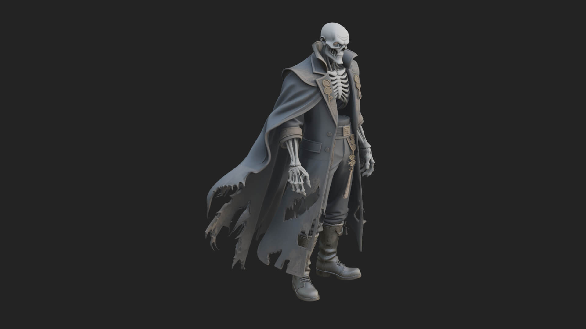 Hooded Skeleton Reaper Statue Design 24 3D Print Model 3D Model