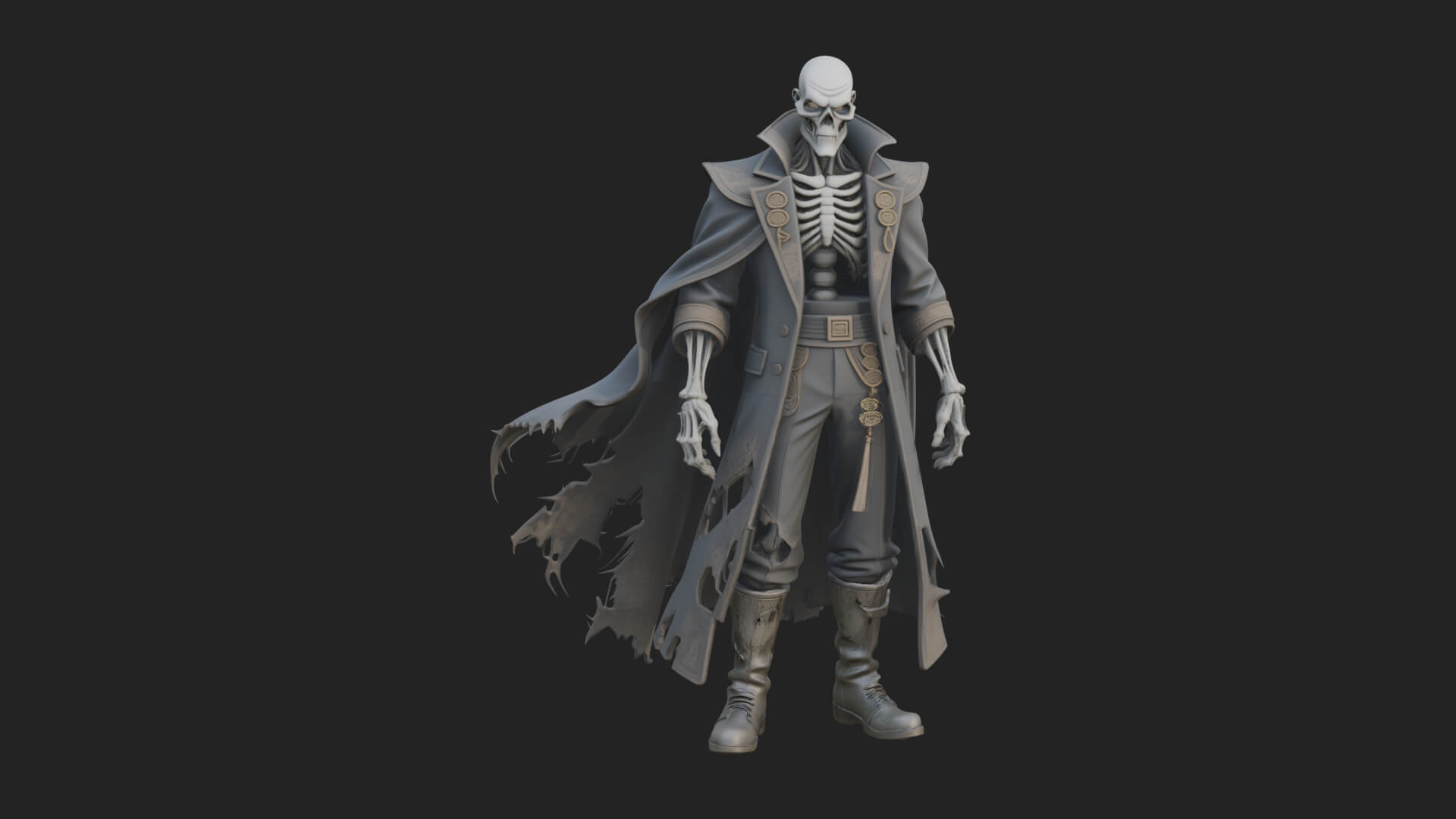 Hooded Skeleton Reaper Statue Design 24 3D Print Model 3D Model