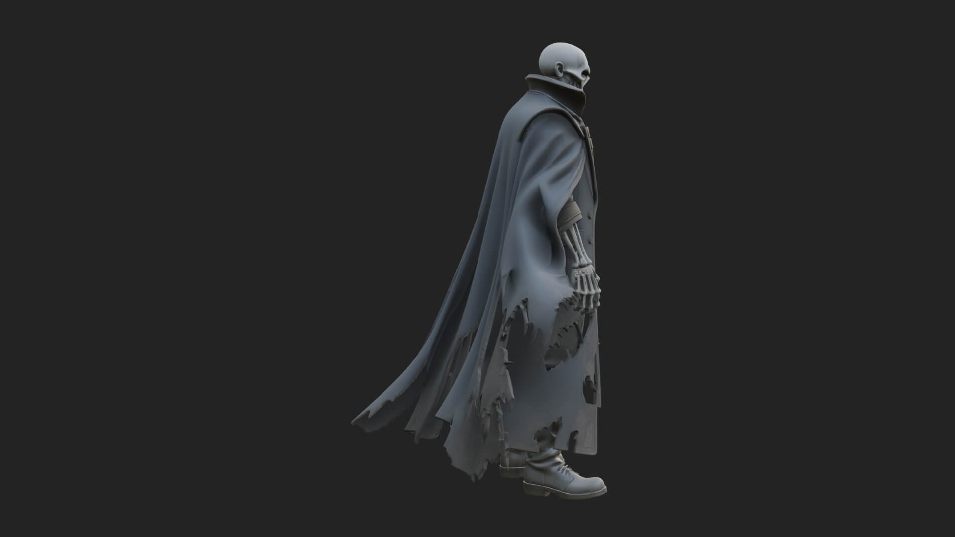 Hooded Skeleton Reaper Statue Design 24 3D Print Model 3D Model