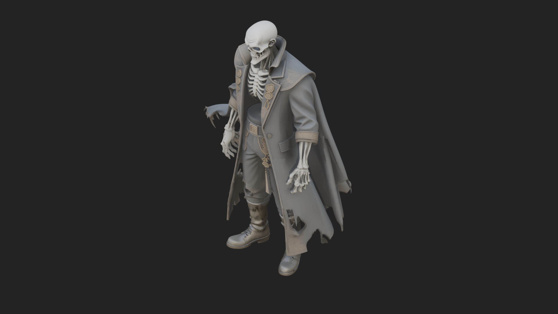Hooded Skeleton Reaper Statue Design 24 3D Print Model 3D Model