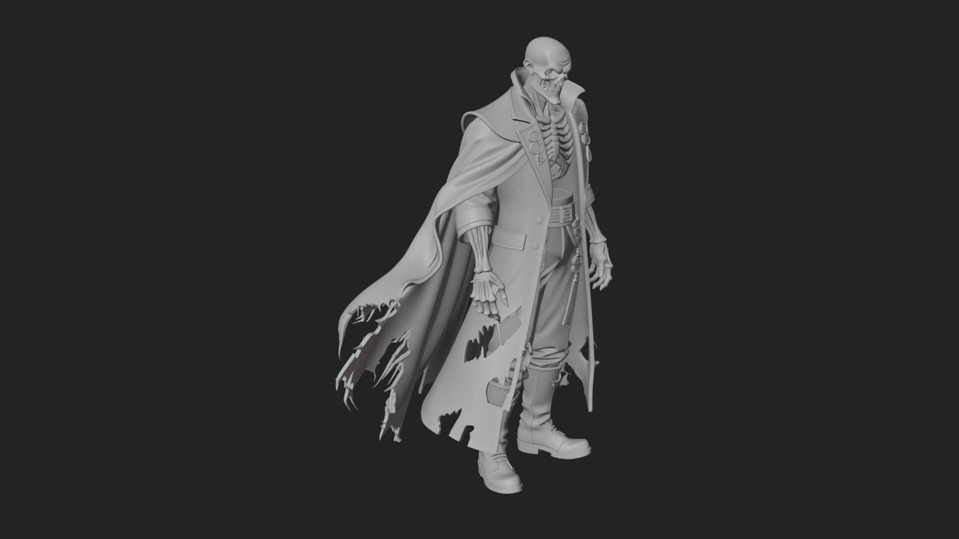 Hooded Skeleton Reaper Statue Design 24 3D Print Model 3D Model