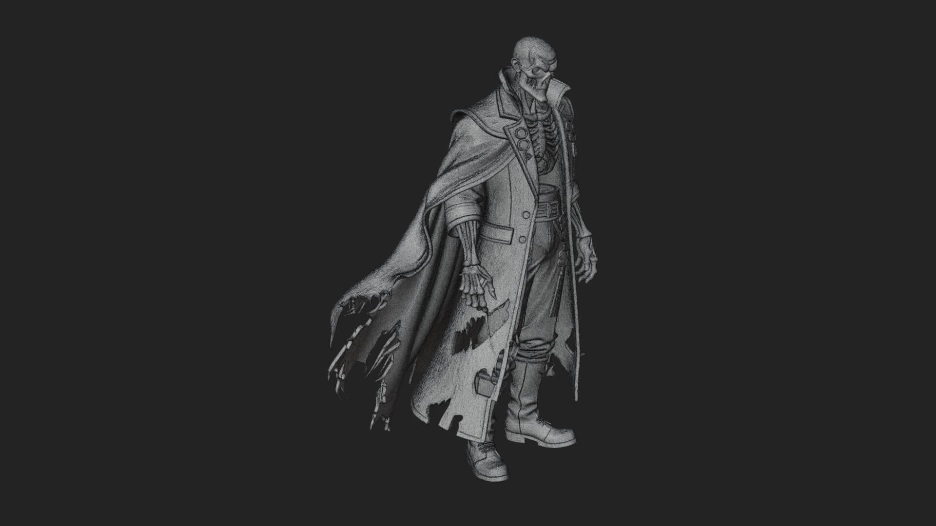 Hooded Skeleton Reaper Statue Design 24 3D Print Model 3D Model