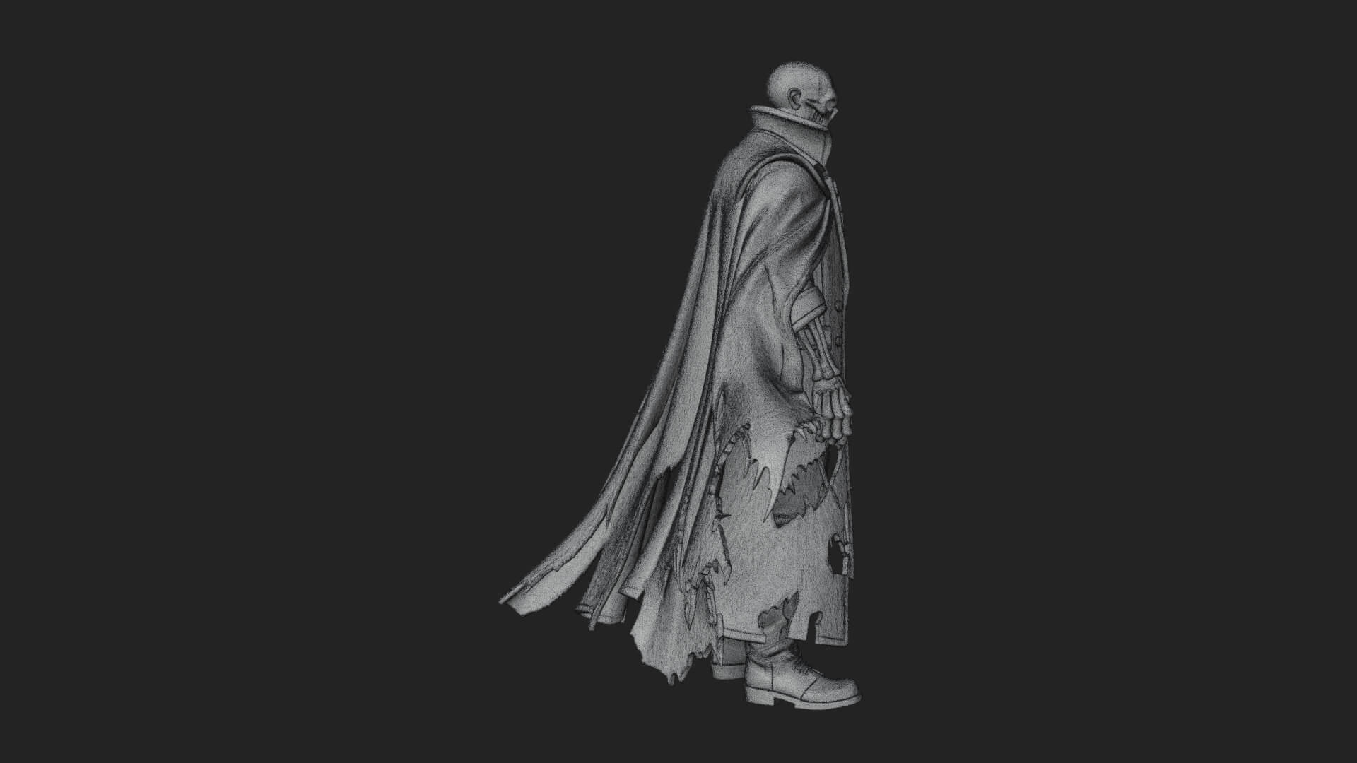 Hooded Skeleton Reaper Statue Design 24 3D Print Model 3D Model