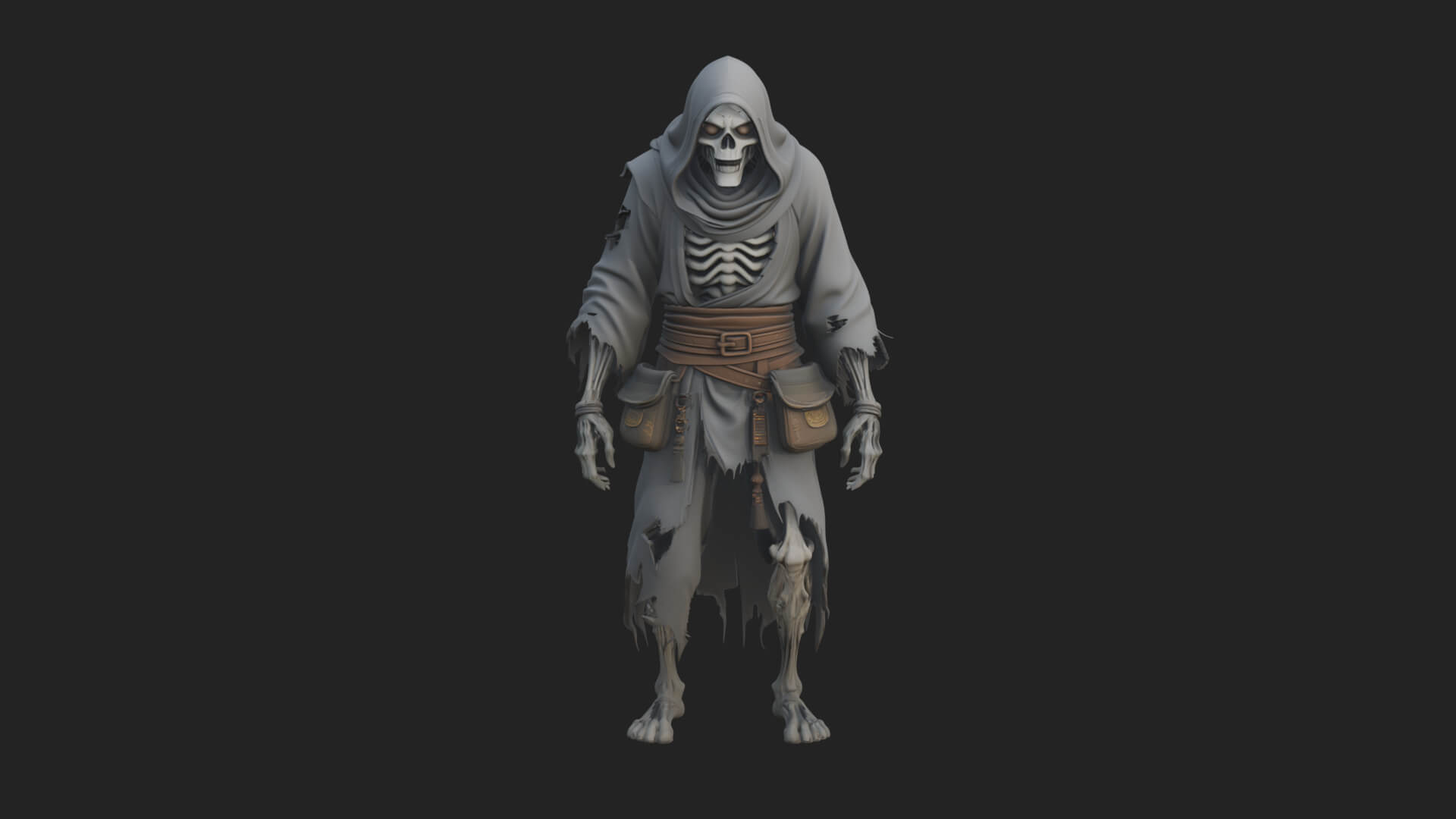 Hooded Skeleton Reaper Statue Design 25 3D Print Model 3D Model