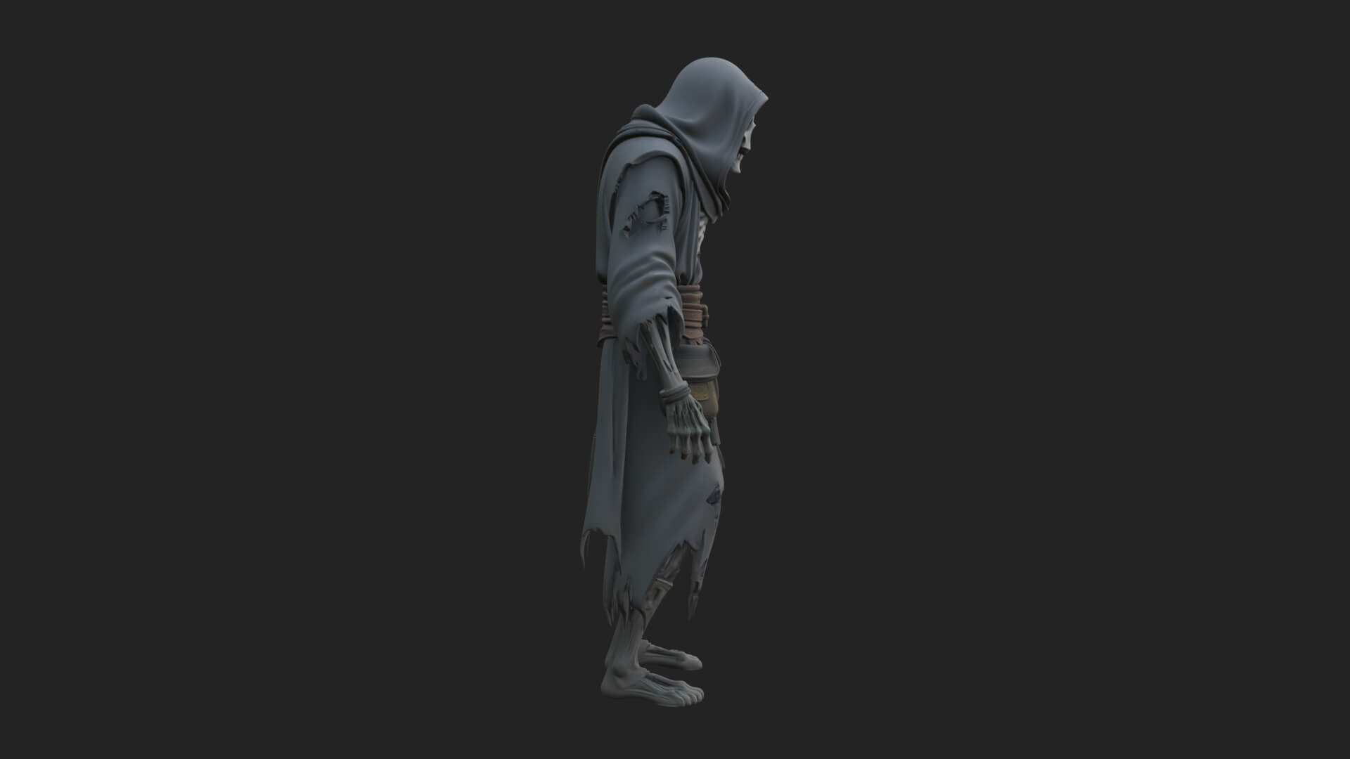 Hooded Skeleton Reaper Statue Design 25 3D Print Model 3D Model