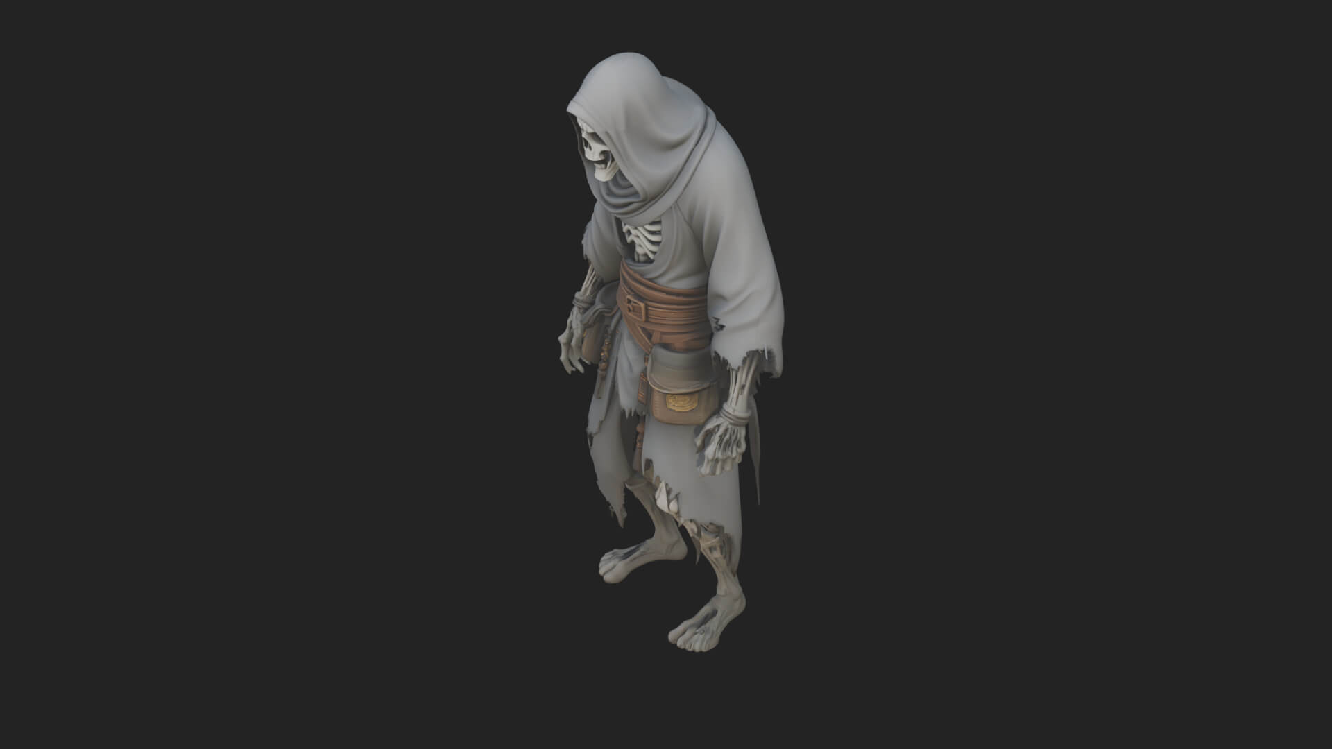 Hooded Skeleton Reaper Statue Design 25 3D Print Model 3D Model