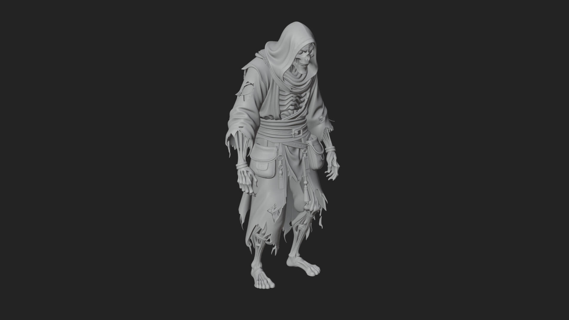 Hooded Skeleton Reaper Statue Design 25 3D Print Model 3D Model
