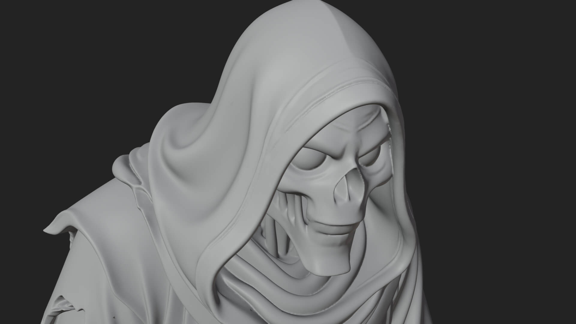 Hooded Skeleton Reaper Statue Design 25 3D Print Model 3D Model