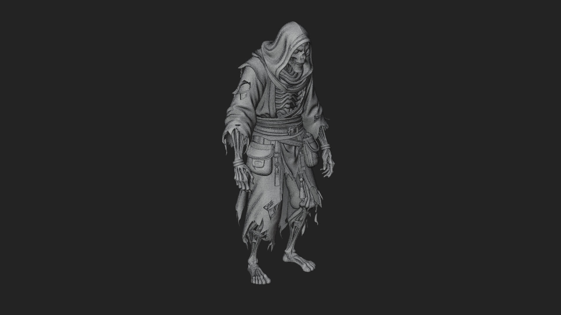 Hooded Skeleton Reaper Statue Design 25 3D Print Model 3D Model