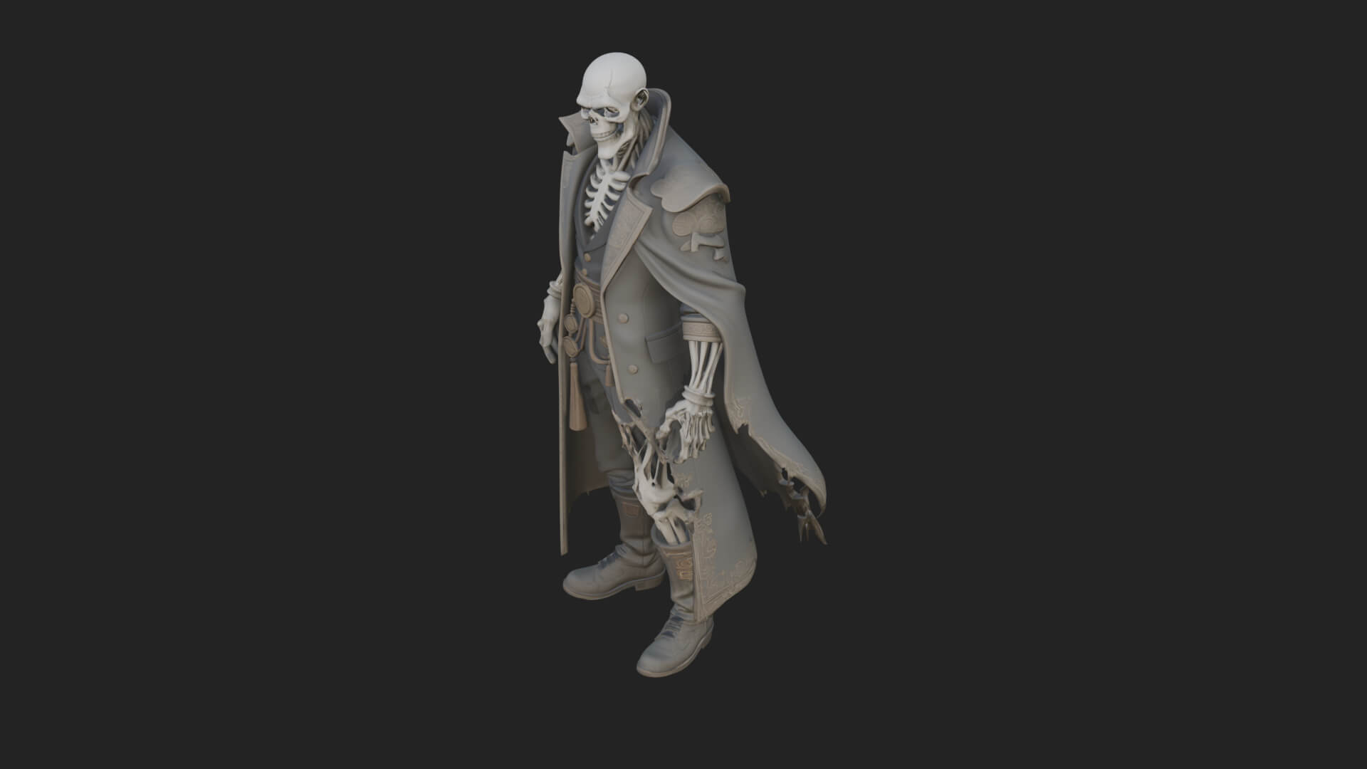 Hooded Skeleton Reaper Statue Design 26 3D Print Model 3D Model