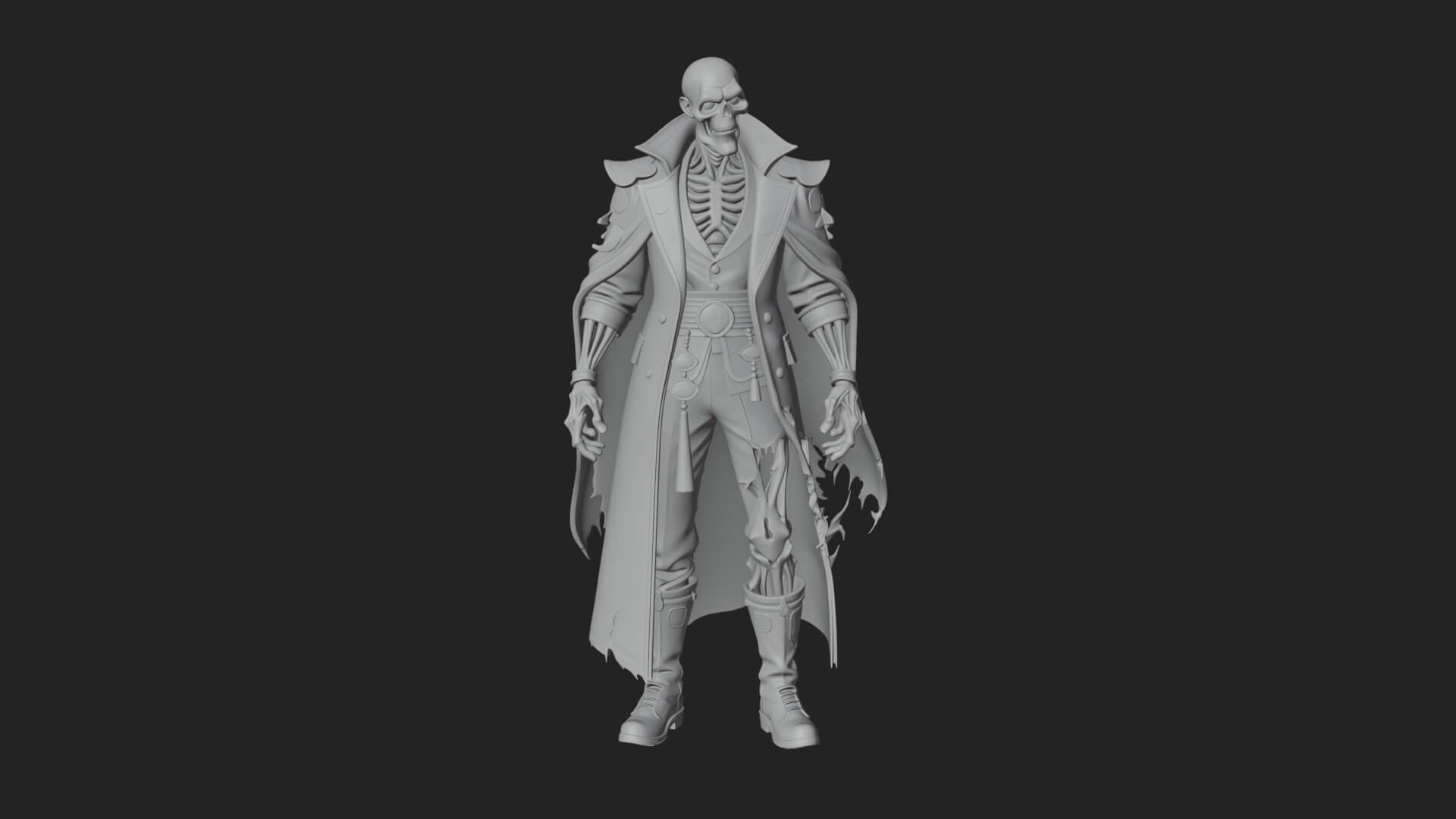 Hooded Skeleton Reaper Statue Design 26 3D Print Model 3D Model