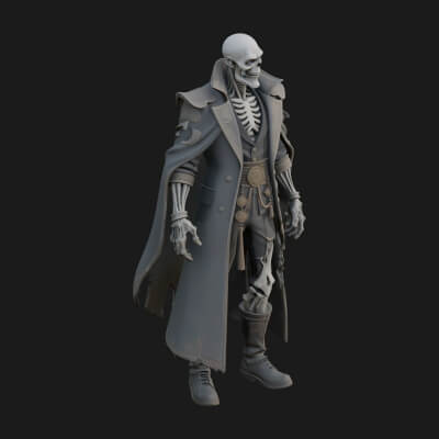 Hooded Skeleton Reaper Statue Design 26 3D Print Model