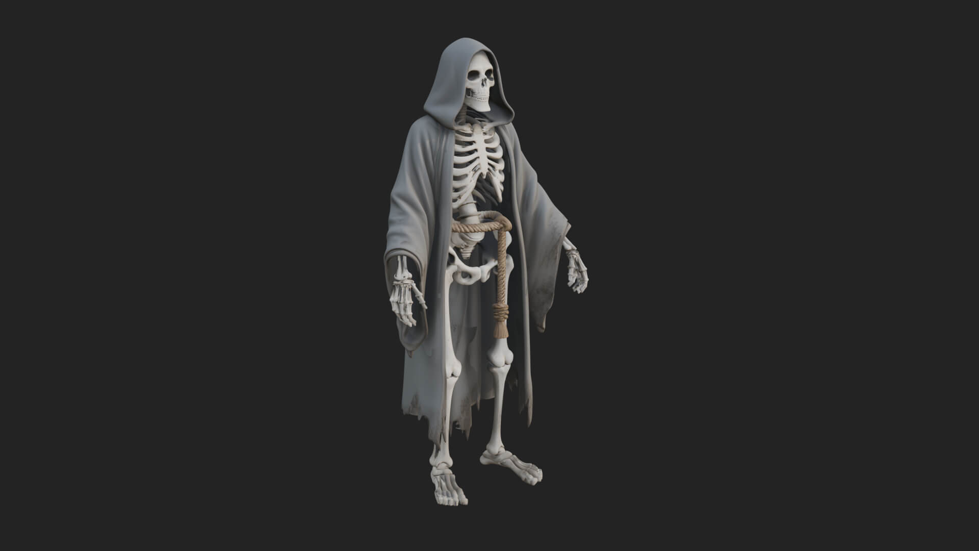 Hooded Skeleton Reaper Statue Design 27 3D Print Model 3D Model