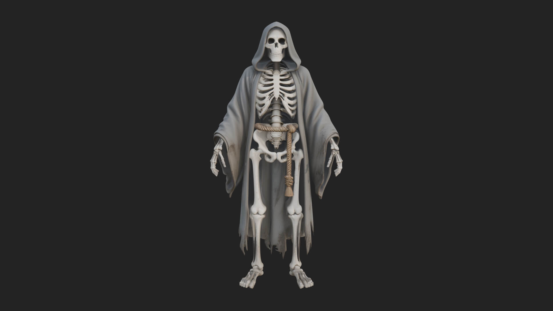 Hooded Skeleton Reaper Statue Design 27 3D Print Model 3D Model