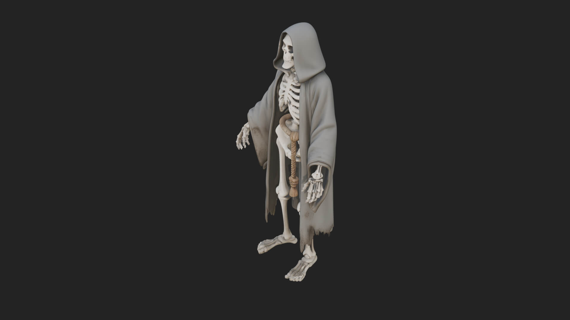 Hooded Skeleton Reaper Statue Design 27 3D Print Model 3D Model