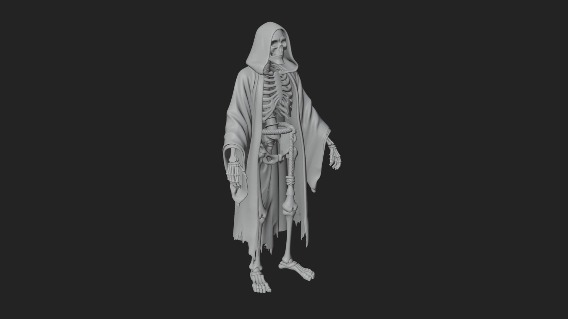 Hooded Skeleton Reaper Statue Design 27 3D Print Model 3D Model