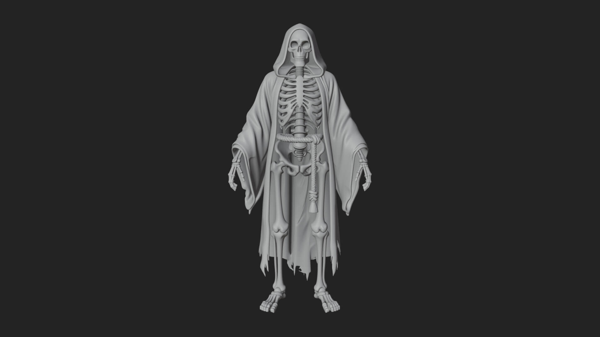 Hooded Skeleton Reaper Statue Design 27 3D Print Model 3D Model