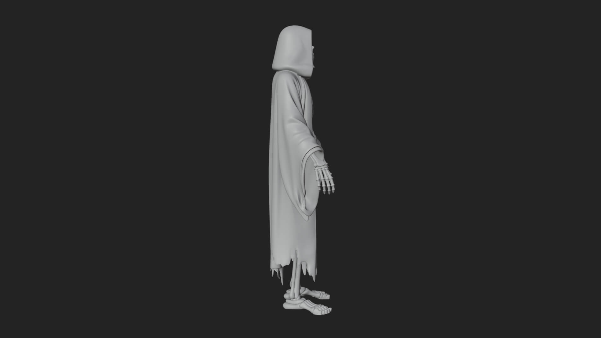 Hooded Skeleton Reaper Statue Design 27 3D Print Model 3D Model