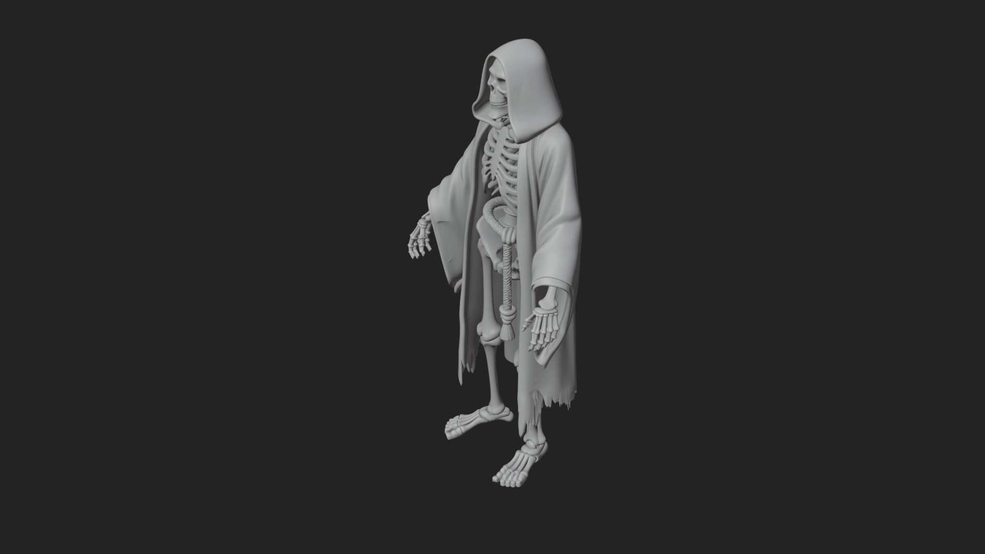 Hooded Skeleton Reaper Statue Design 27 3D Print Model 3D Model