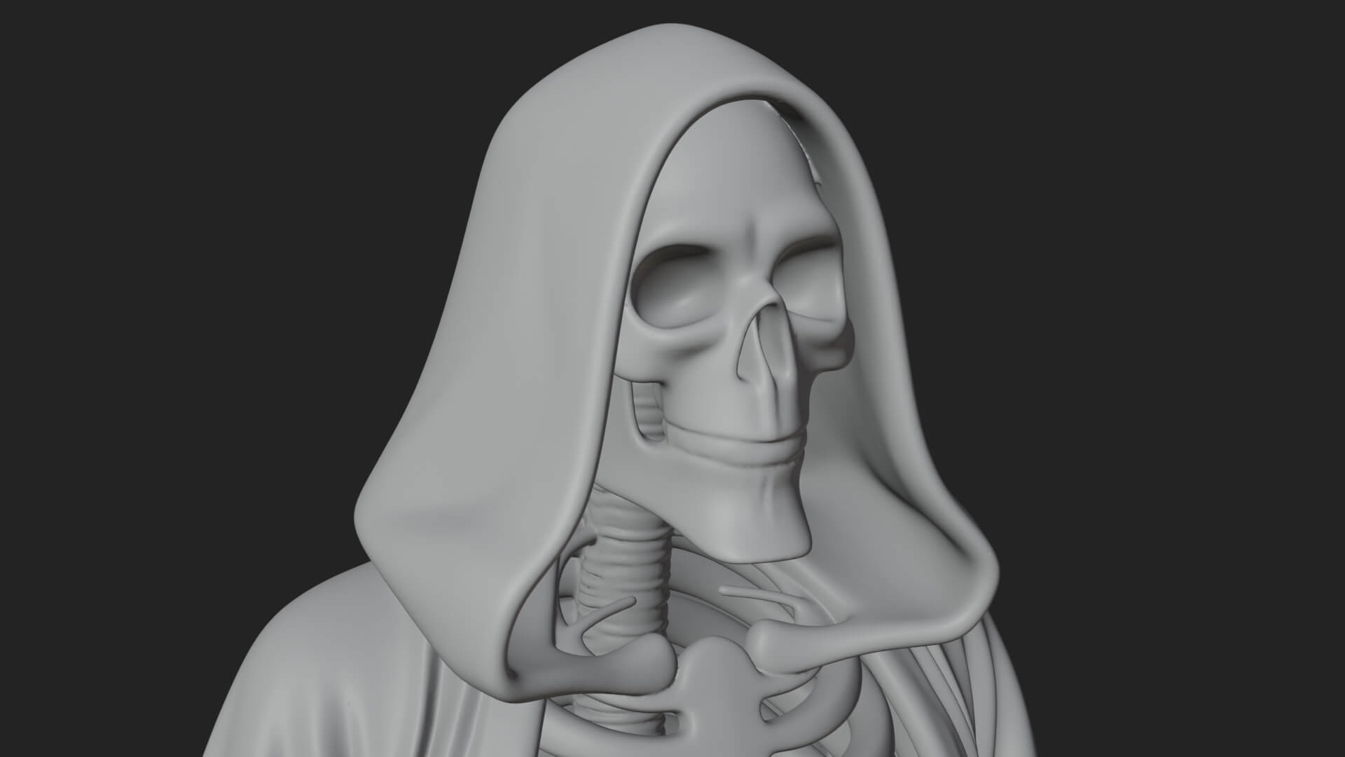 Hooded Skeleton Reaper Statue Design 27 3D Print Model 3D Model