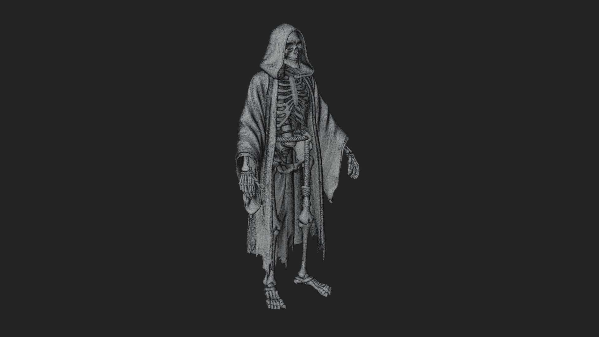 Hooded Skeleton Reaper Statue Design 27 3D Print Model 3D Model