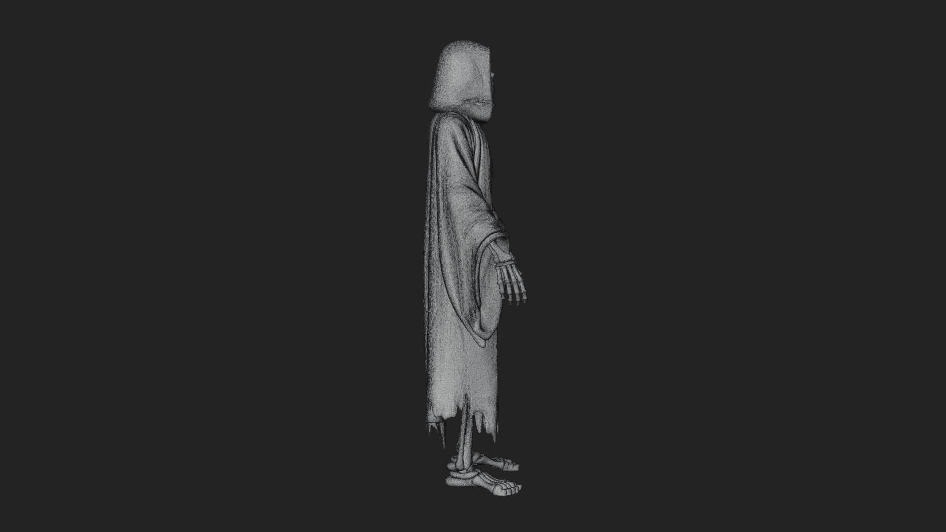 Hooded Skeleton Reaper Statue Design 27 3D Print Model 3D Model